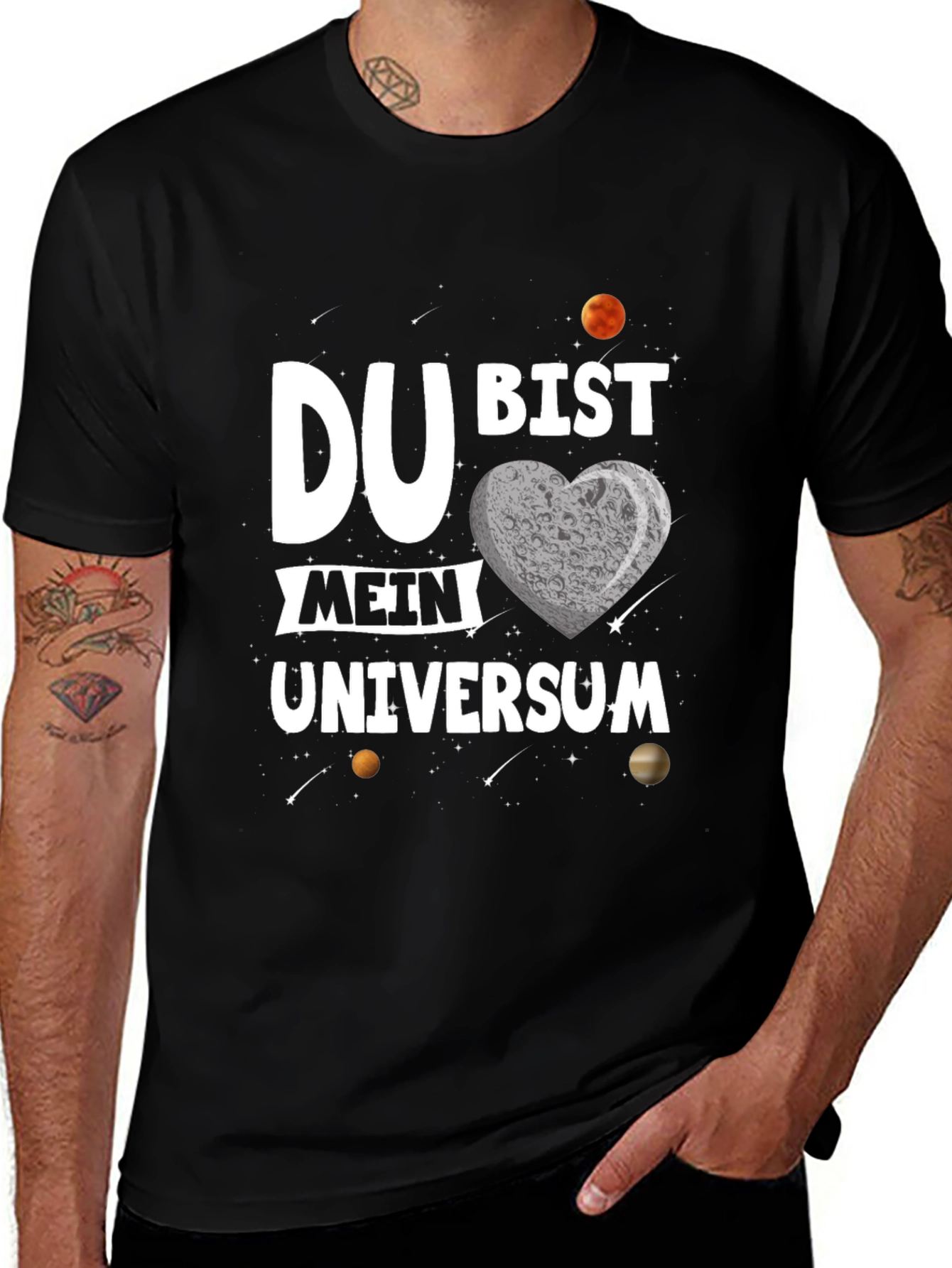 Du Bist Mein Universum Graphic Tee - Romantic Space Design