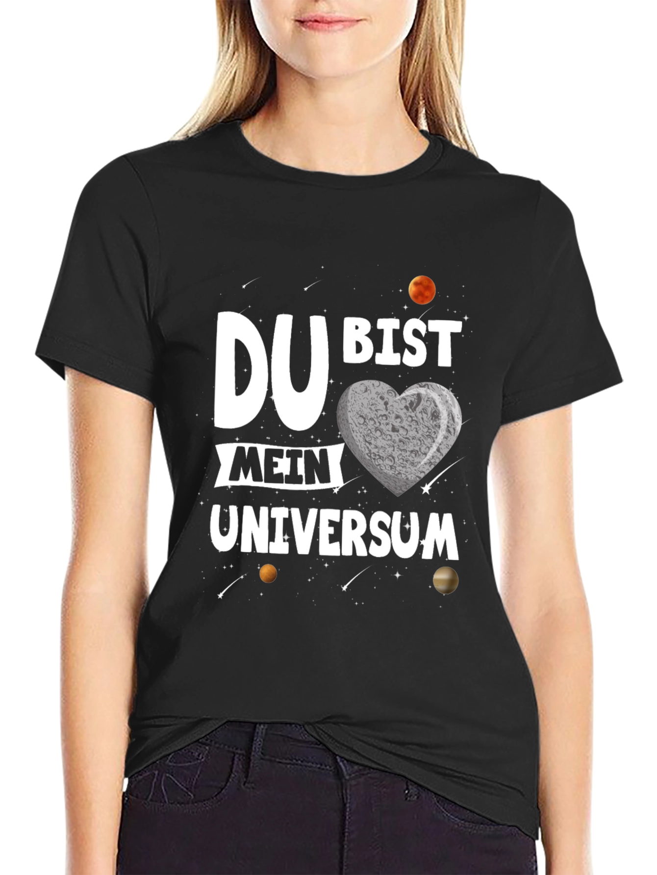 Du Bist Mein Universum Graphic Tee - Romantic Space Design