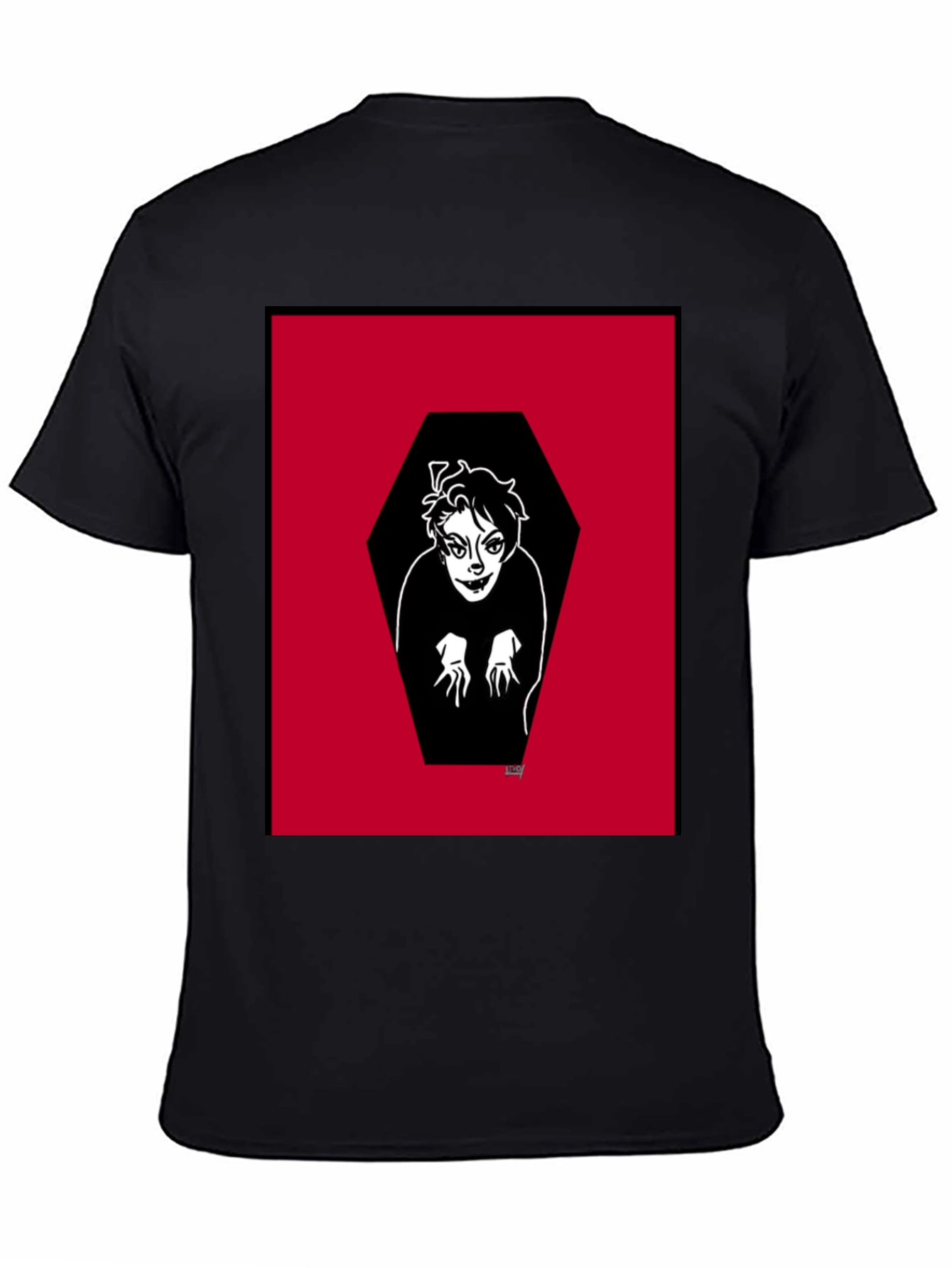 Creepy Coffin Graphic Tee - Gothic Humor Black T-Shirt