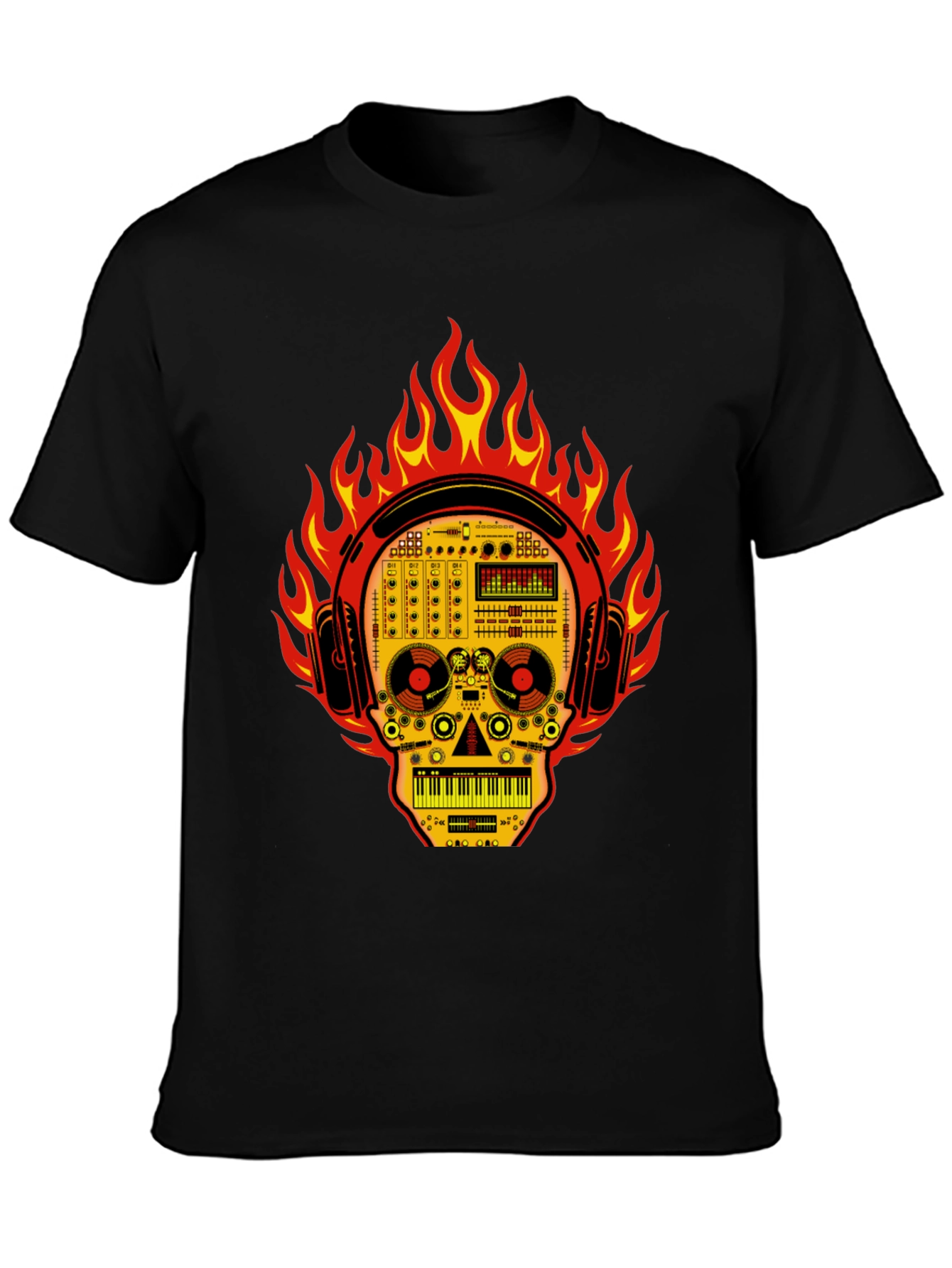 DJ Skull T-Shirt - Fire and Music