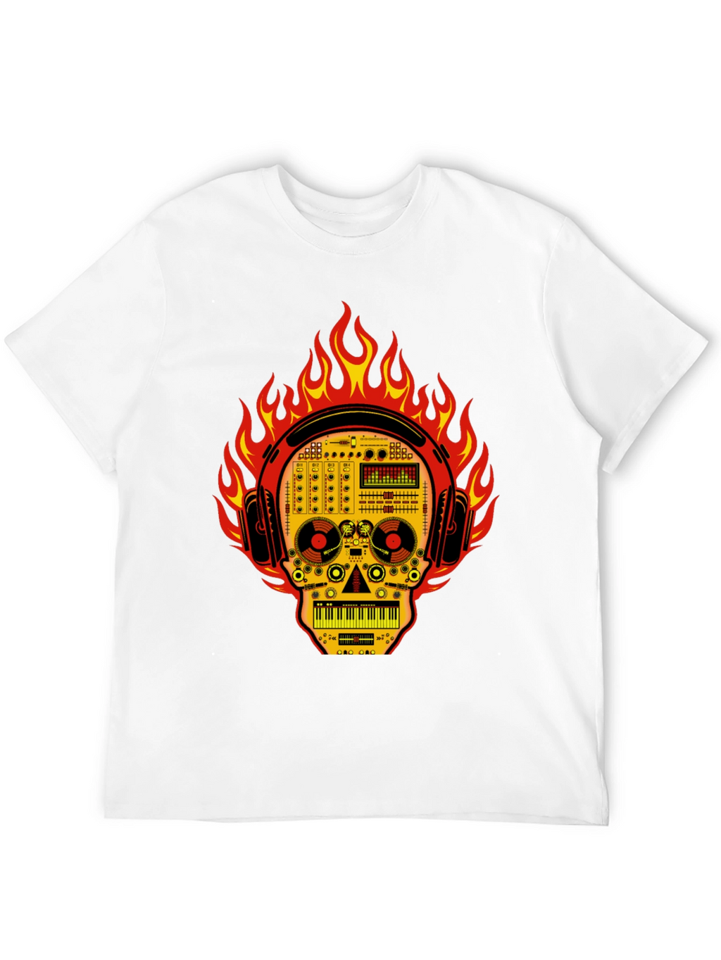 DJ Skull T-Shirt - Fire and Music