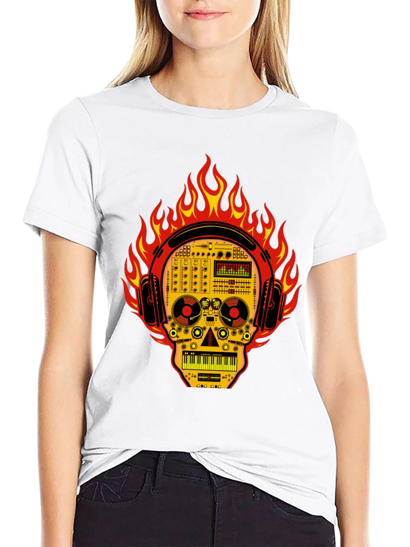 DJ Skull T-Shirt - Fire and Music