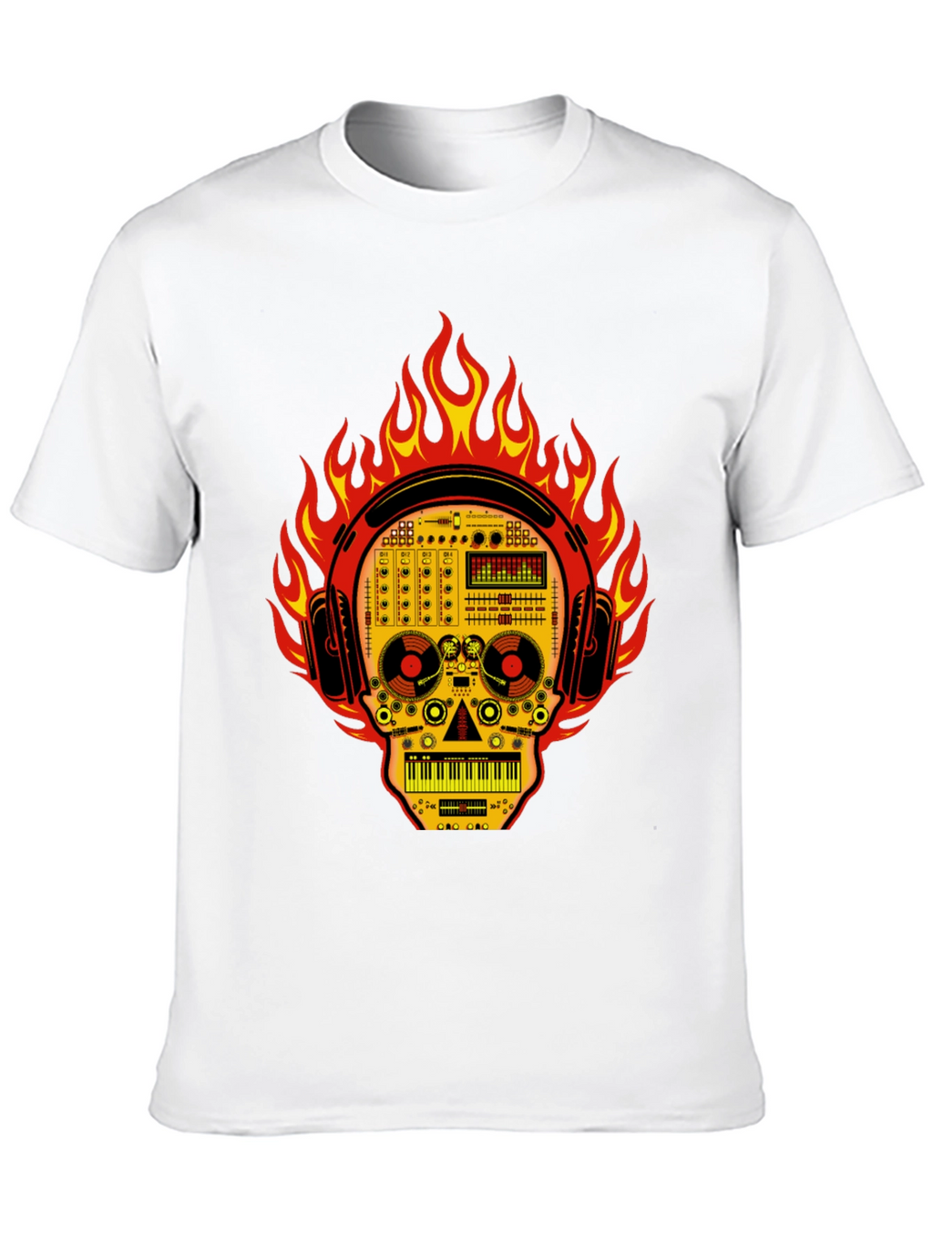 DJ Skull T-Shirt - Fire and Music