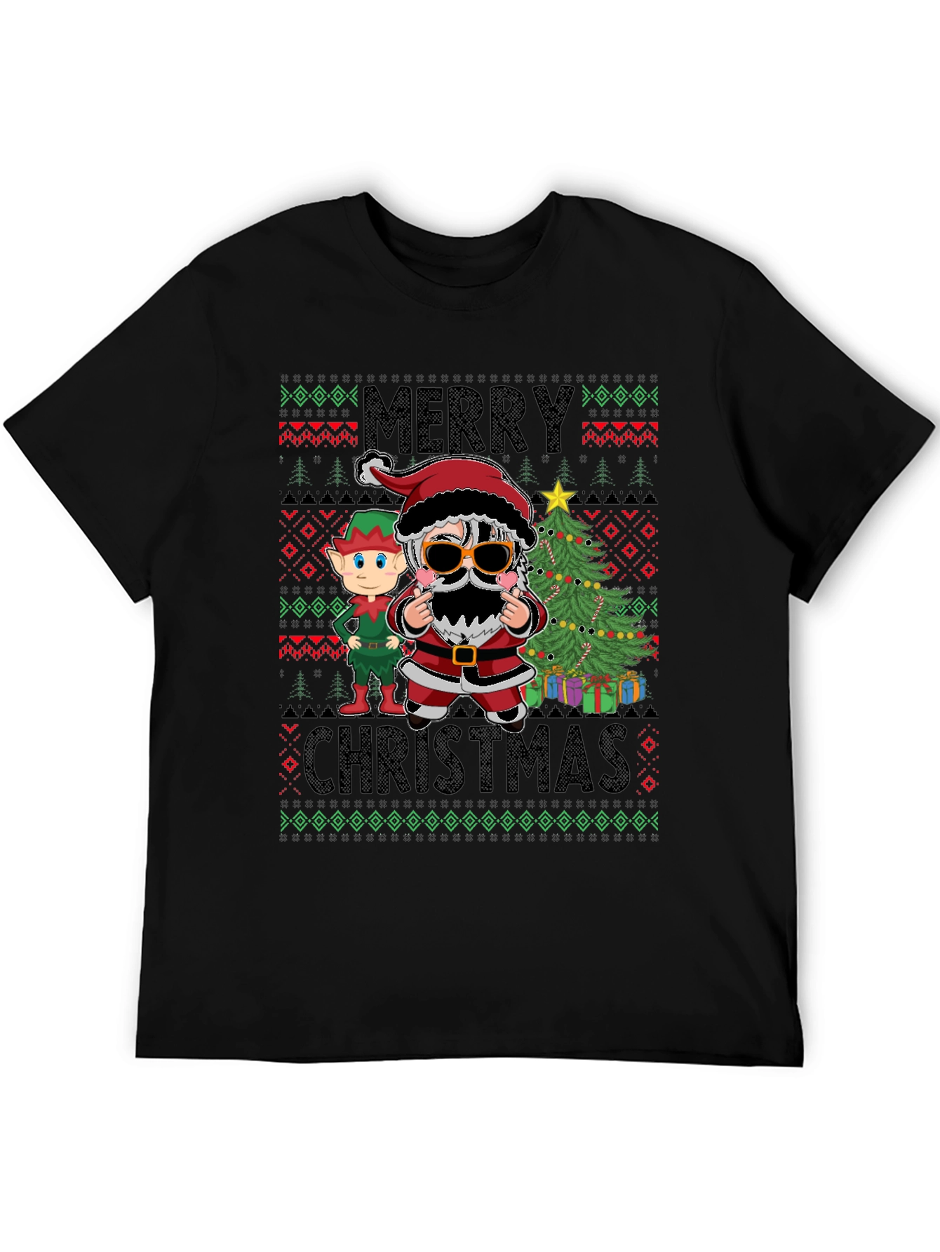 Festive Santa & Elf Christmas T-Shirt