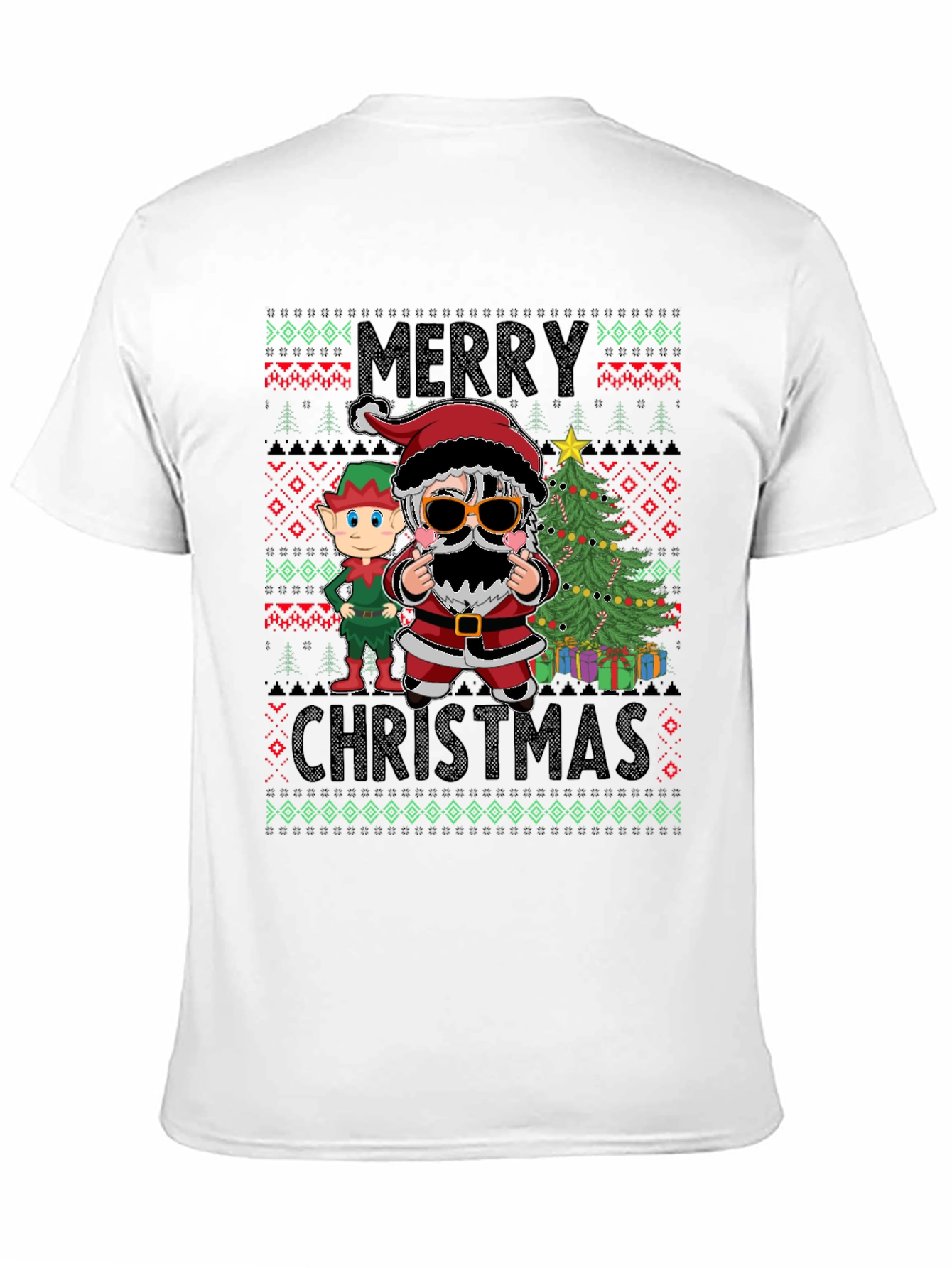 Festive Santa & Elf Christmas T-Shirt