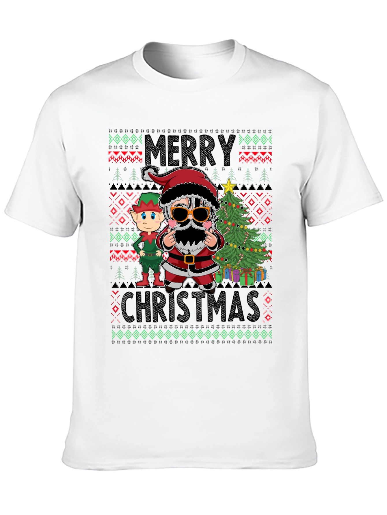Festive Santa & Elf Christmas T-Shirt