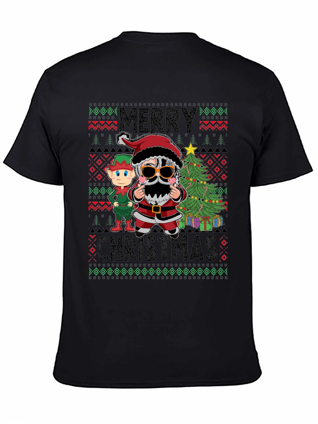 Festive Santa & Elf Christmas T-Shirt