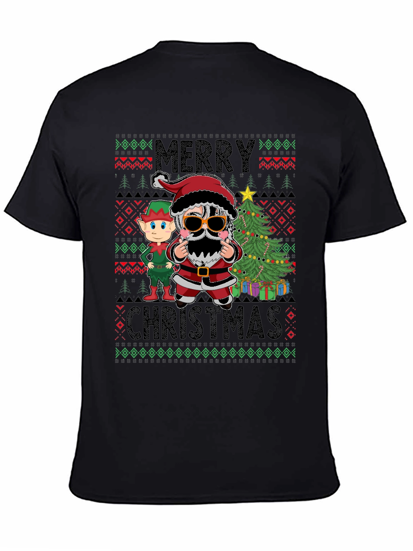 Festive Santa & Elf Christmas T-Shirt