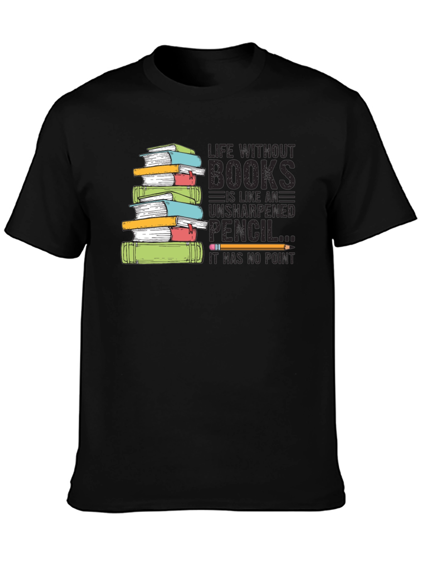 Book Lover Graphic T-Shirt - Life Without Books