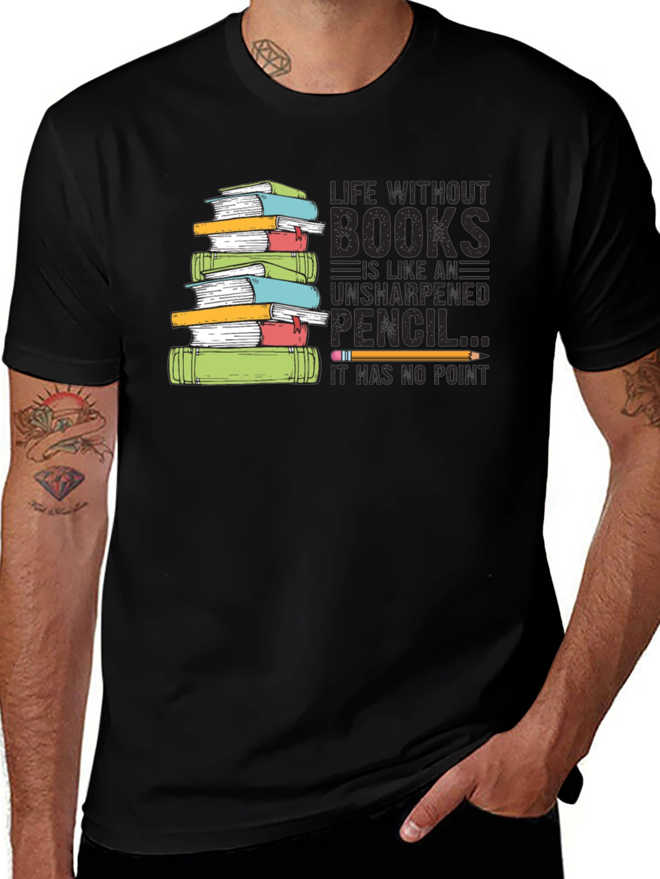 Book Lover Graphic T-Shirt - Life Without Books