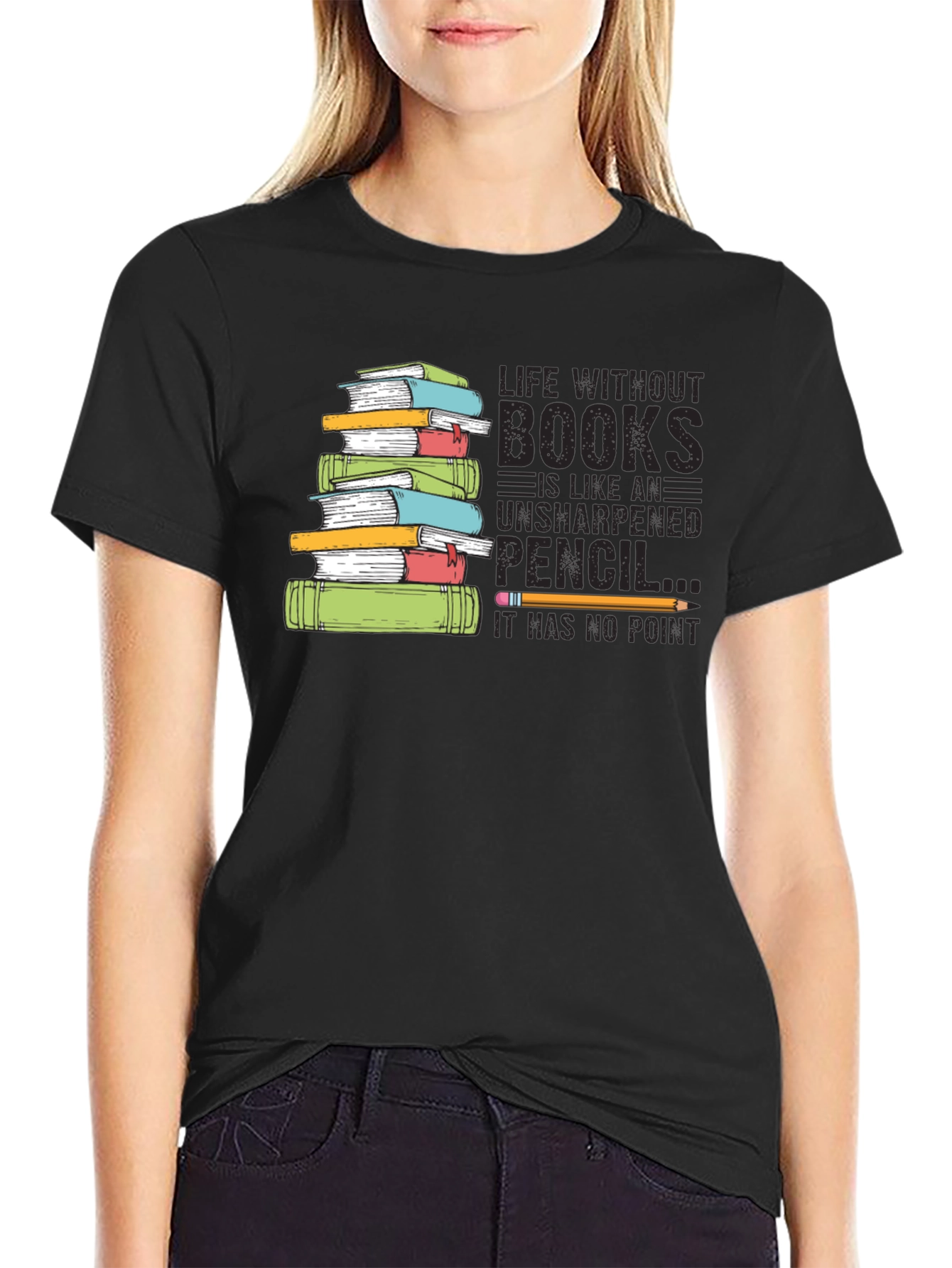 Book Lover Graphic T-Shirt - Life Without Books