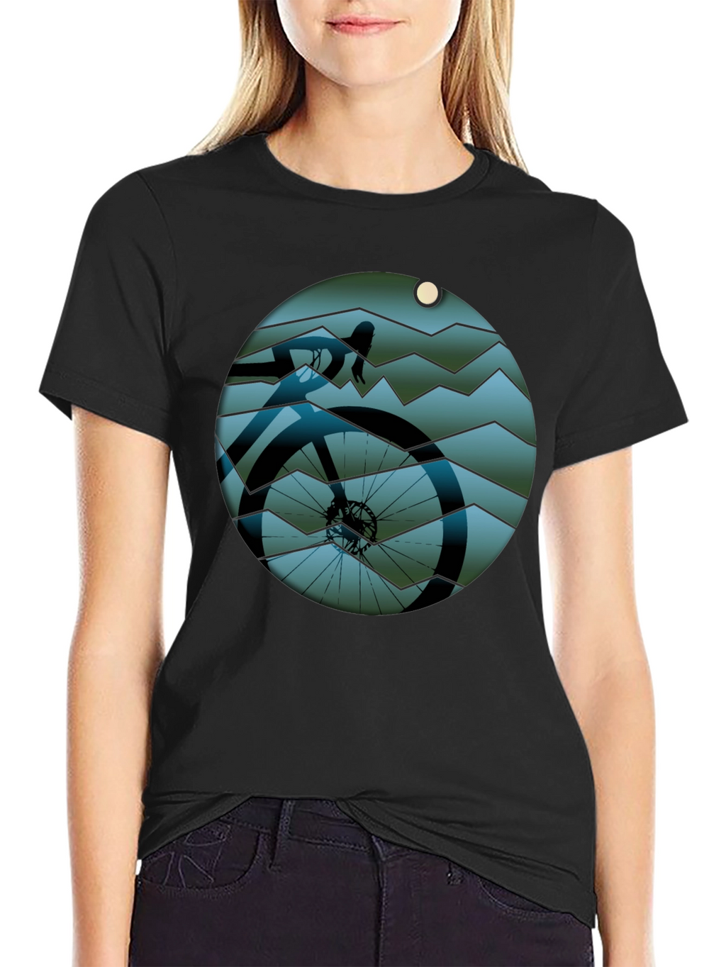 Cycle Scene Graphic Tee - Black