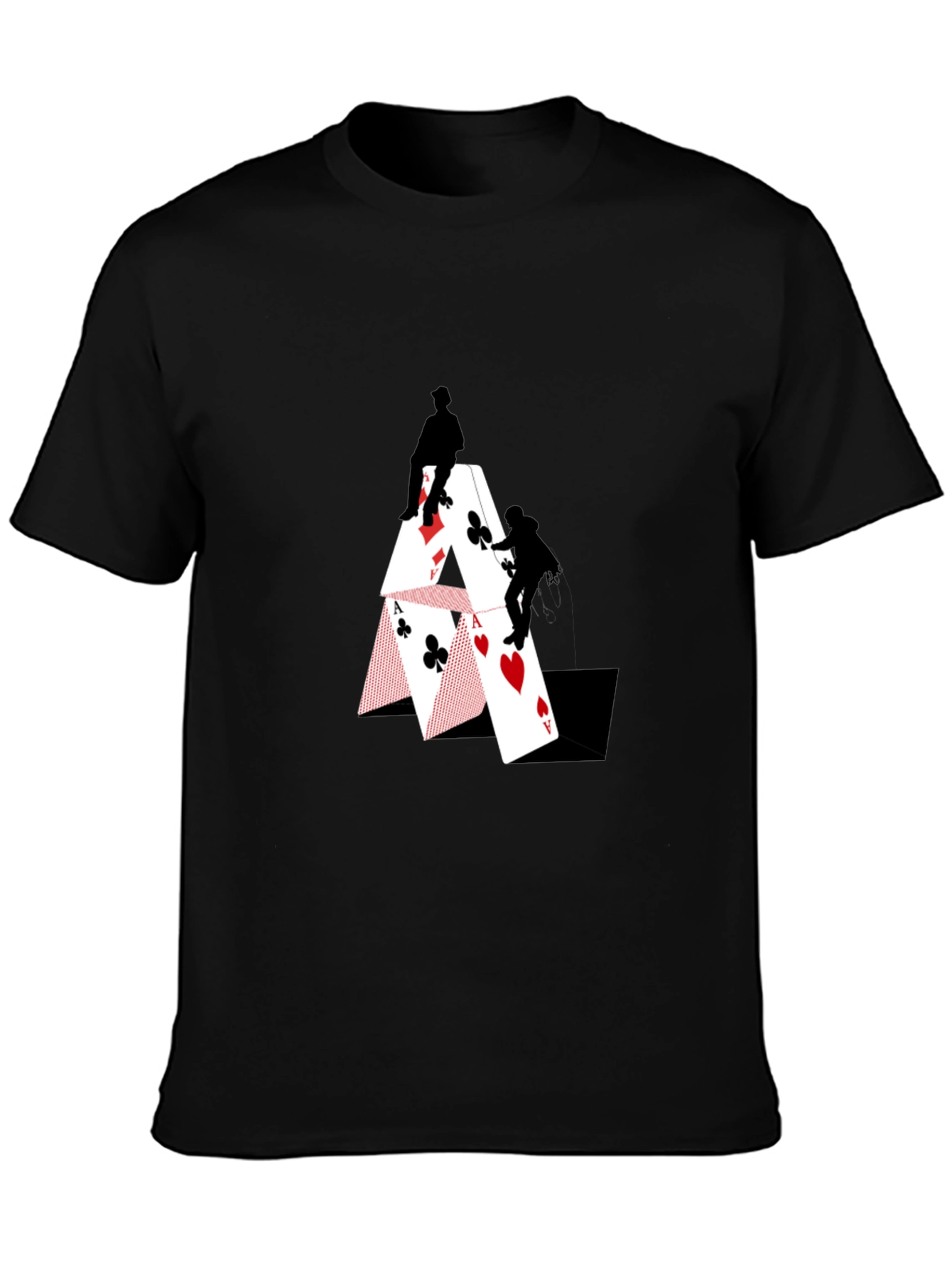 Climbing Card House Graphic T-Shirt