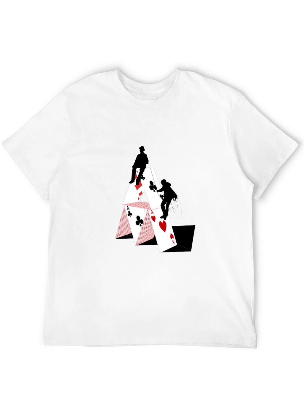 Climbing Card House Graphic T-Shirt