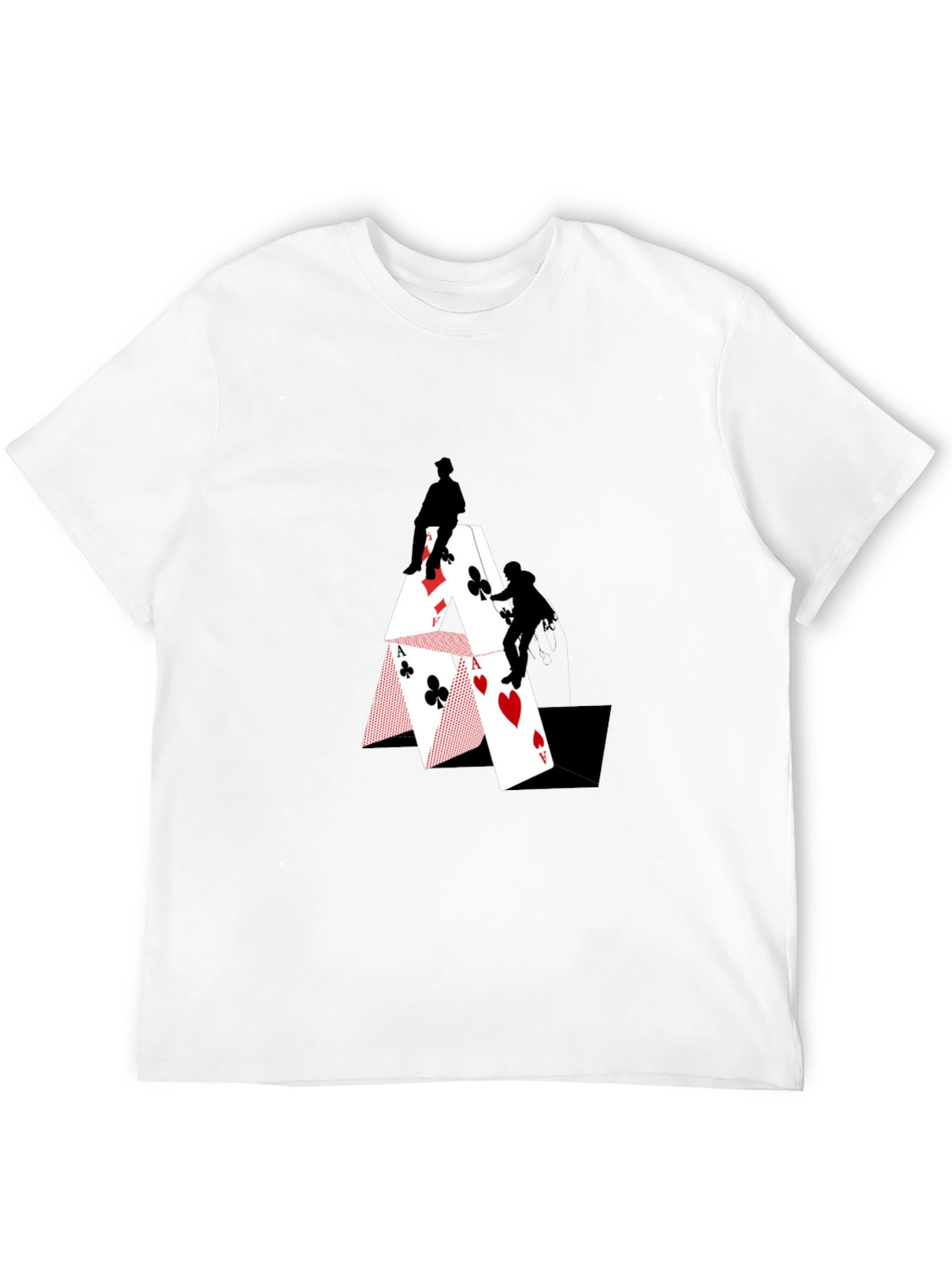 Climbing Card House Graphic T-Shirt