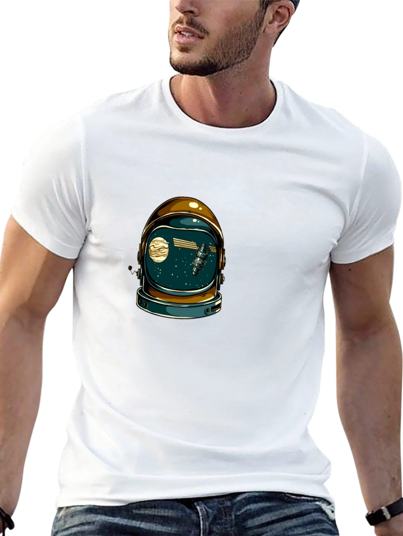 Astronaut Helmet Graphic T-Shirt