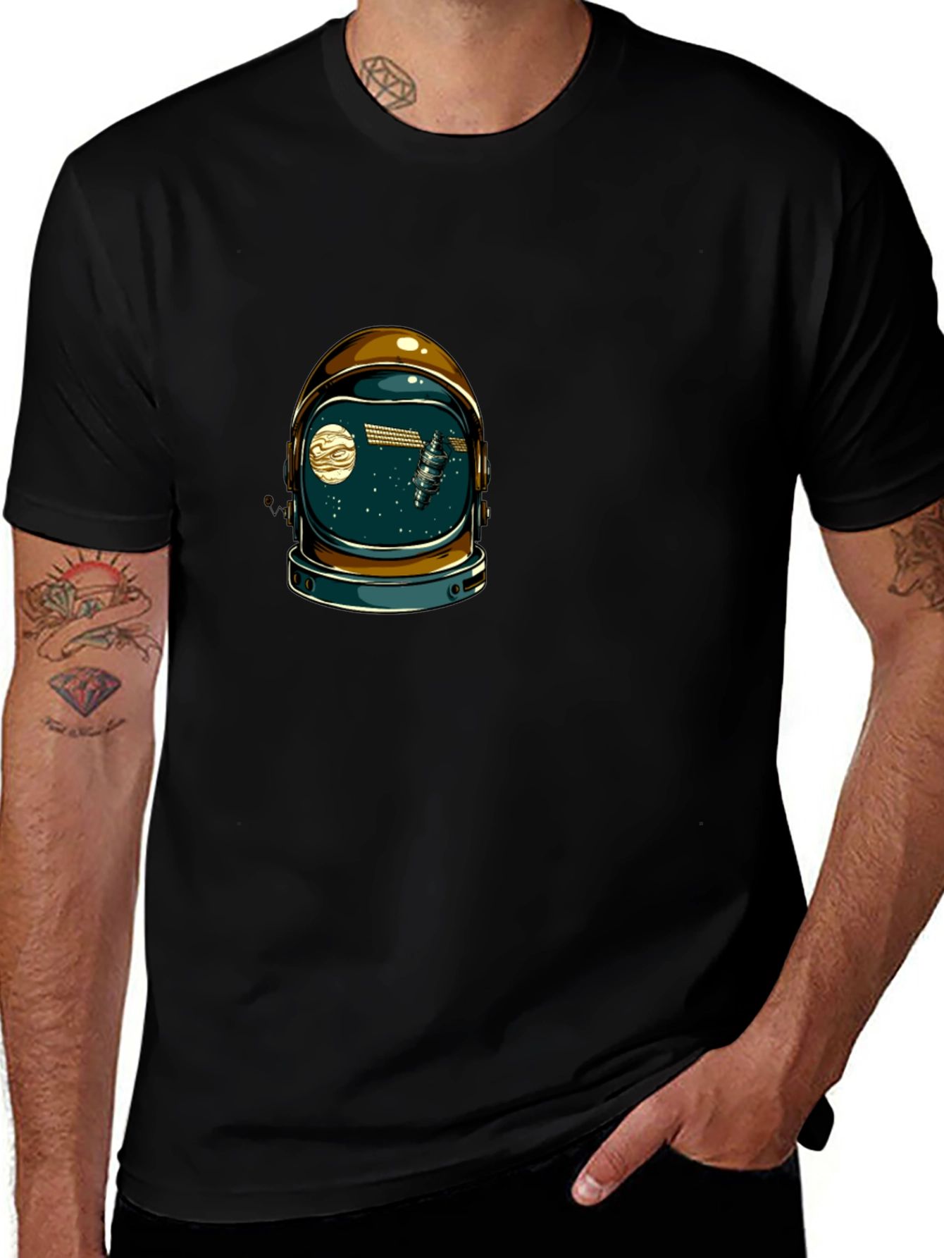Astronaut Helmet Graphic T-Shirt
