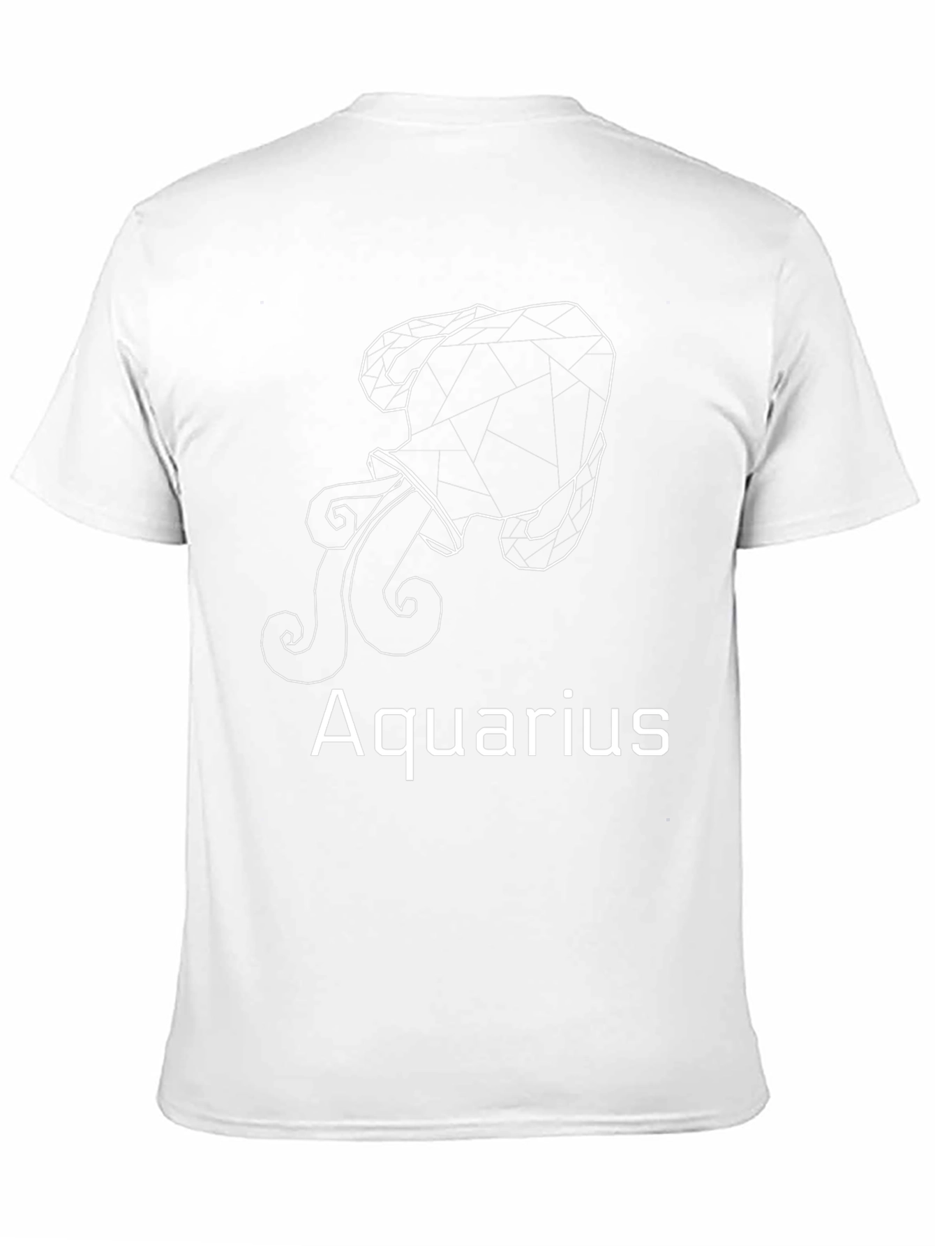 Aquarius Zodiac Black T-Shirt - Geometric Design