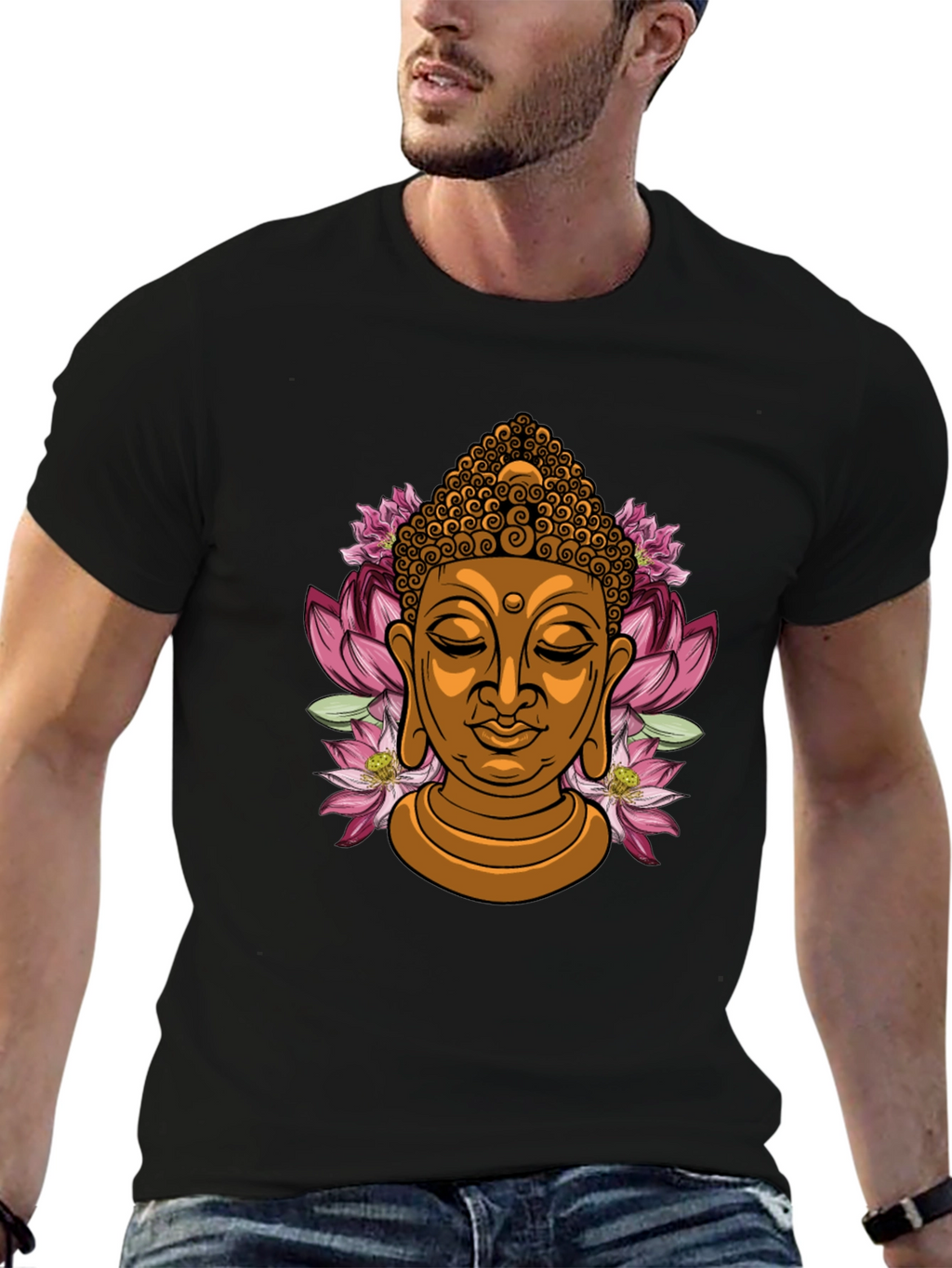 Buddha Lotus Graphic T-Shirt