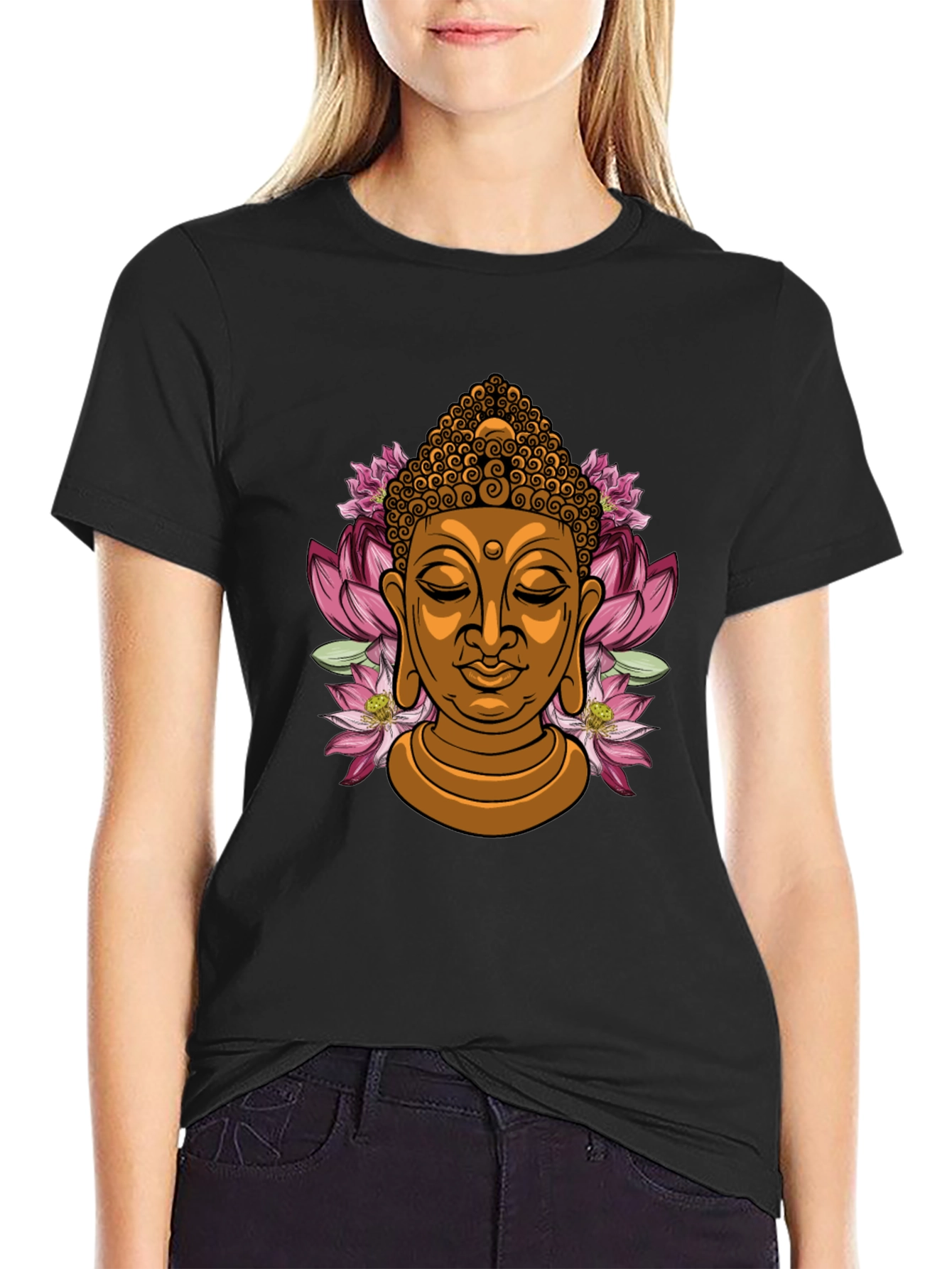 Buddha Lotus Graphic T-Shirt