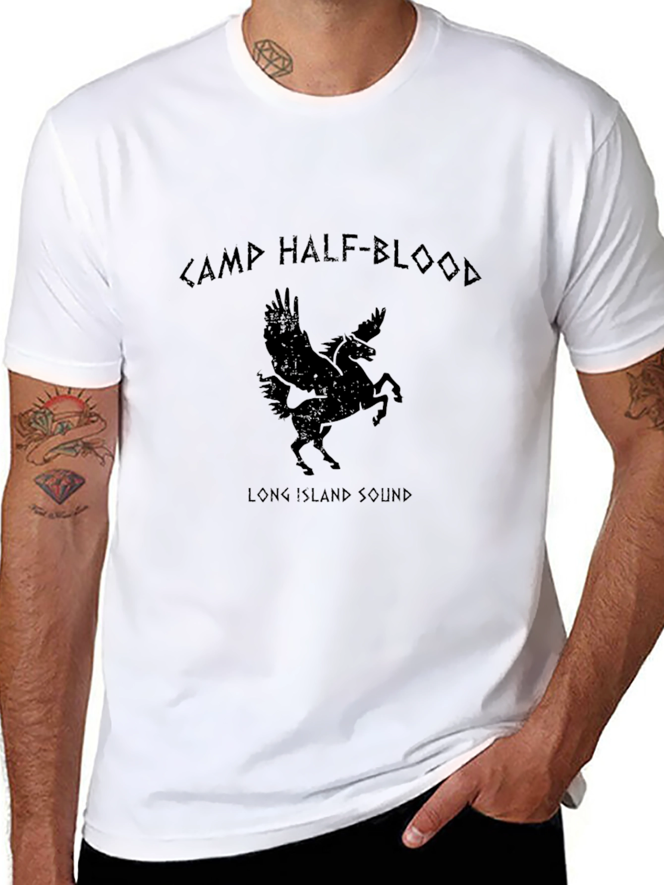 Camp Half-Blood Pegasus Black T-Shirt
