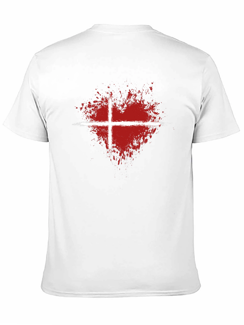 Abstract Heart Denmark Flag Graphic T-Shirt