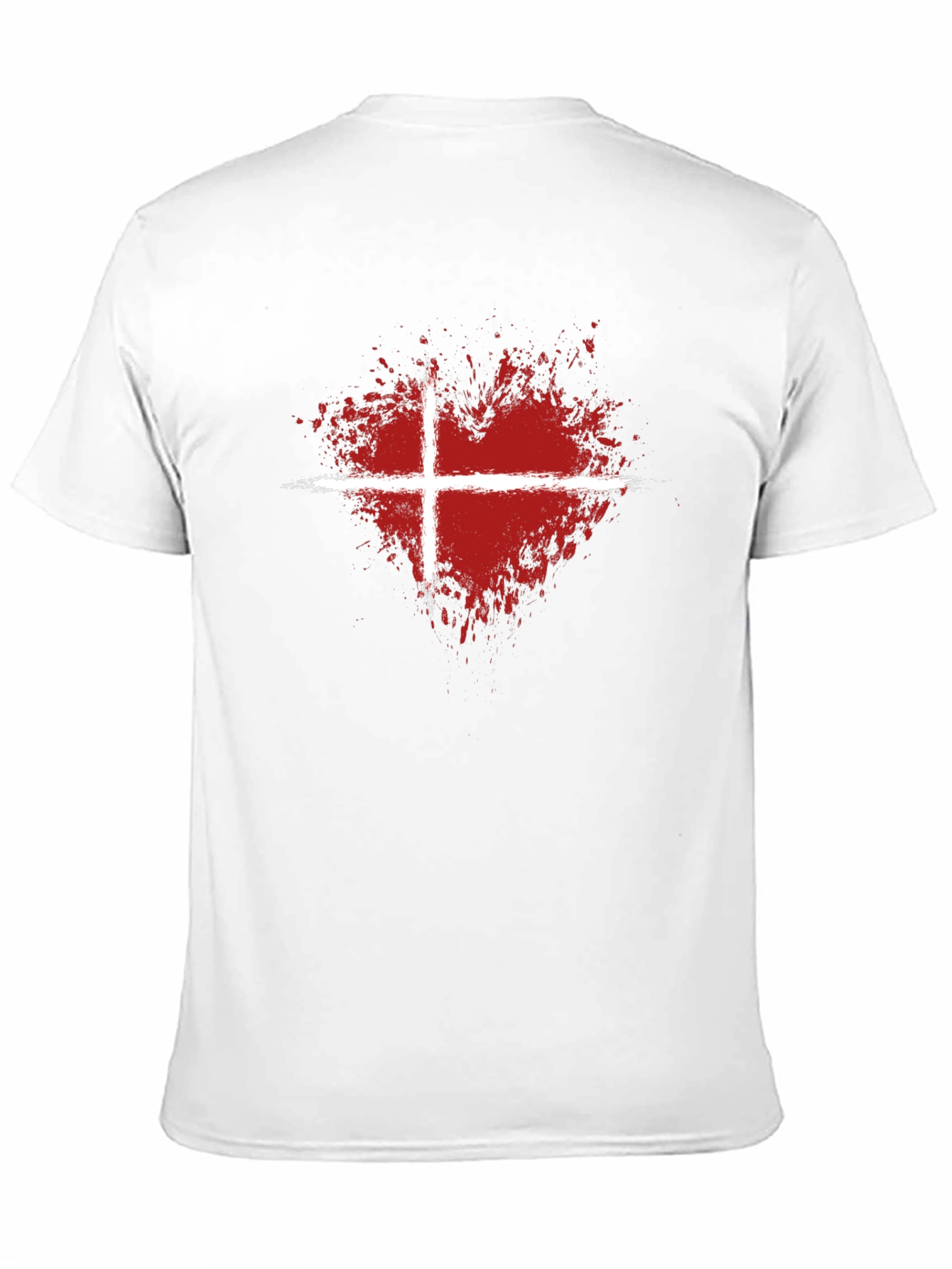 Abstract Heart Denmark Flag Graphic T-Shirt