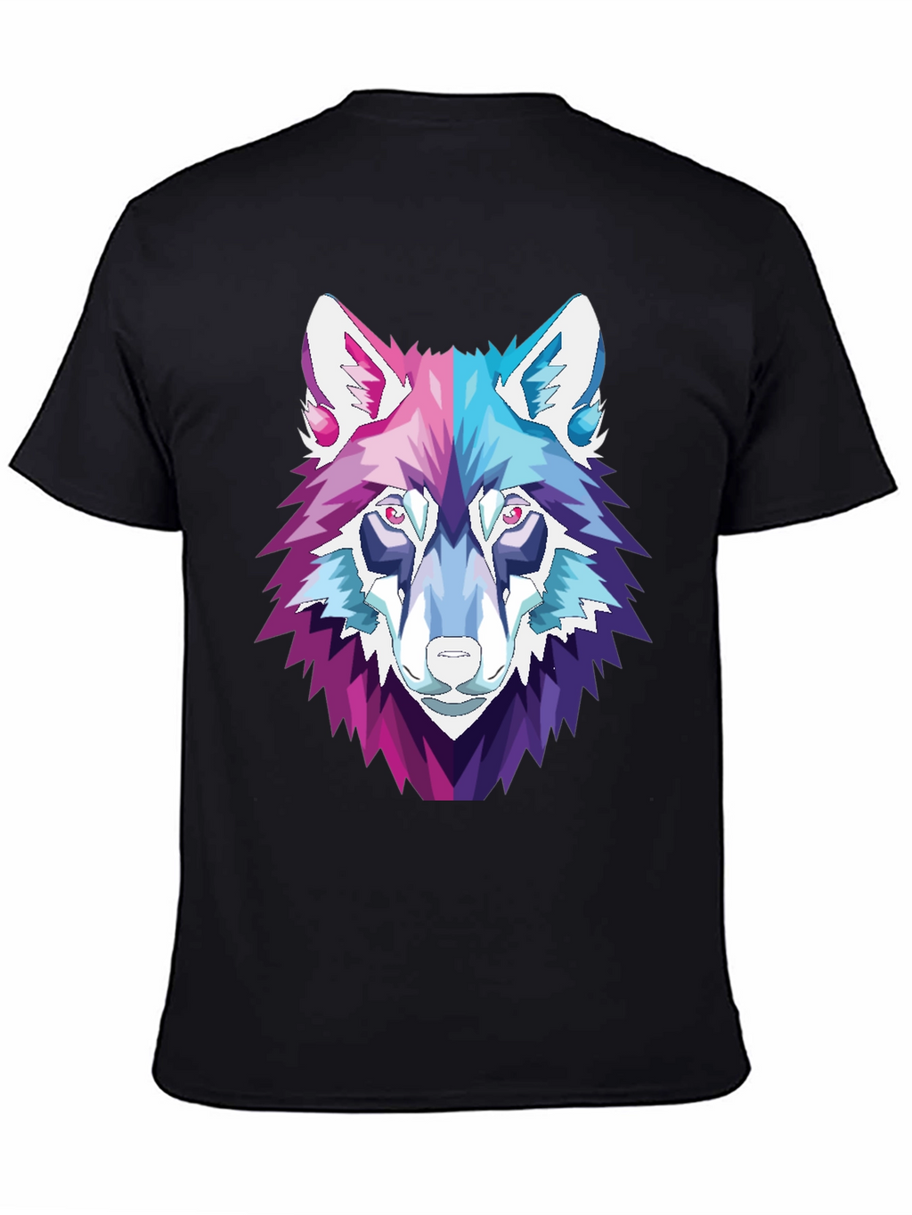 Geometric Wolf Head Graphic T-Shirt