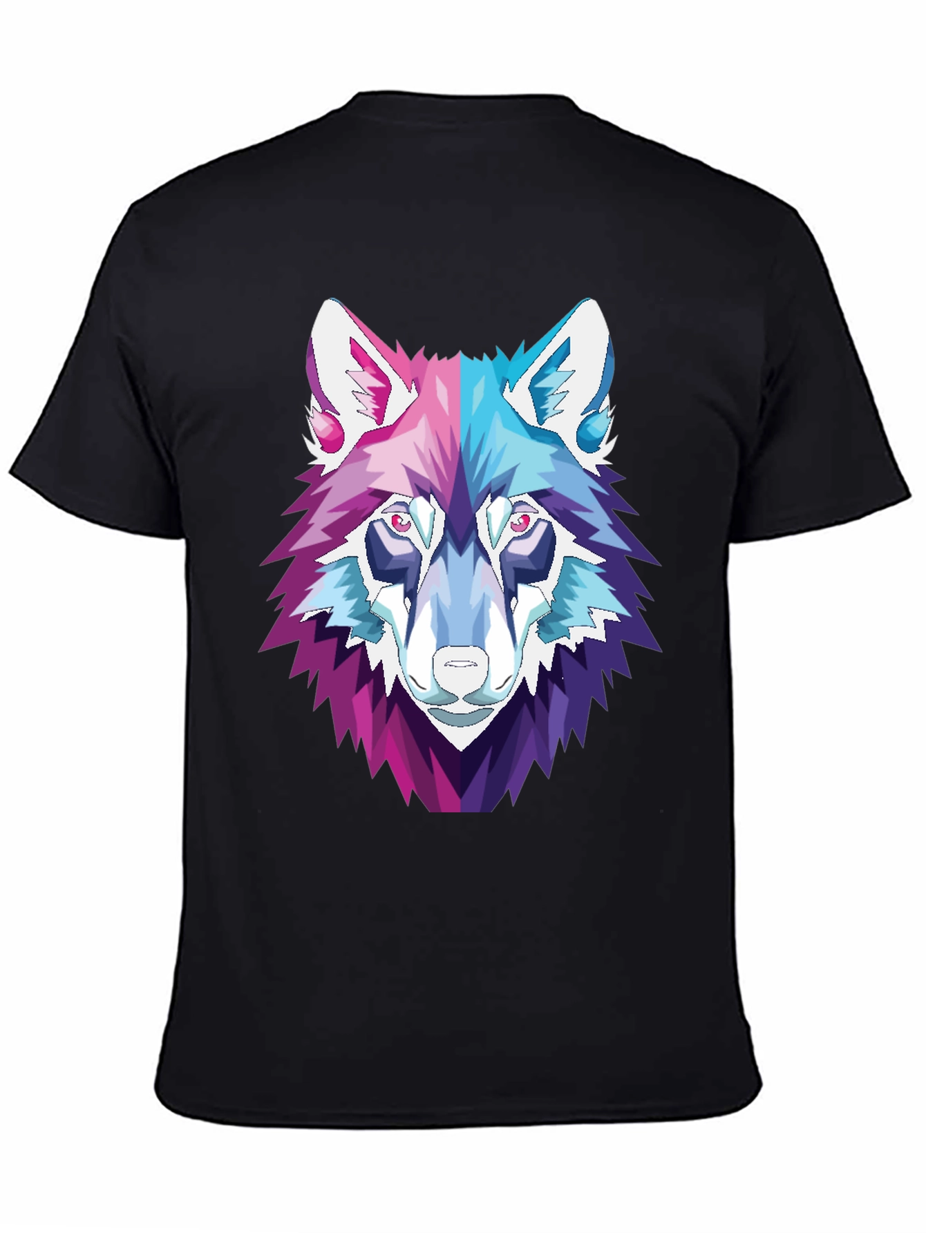 Geometric Wolf Head Graphic T-Shirt