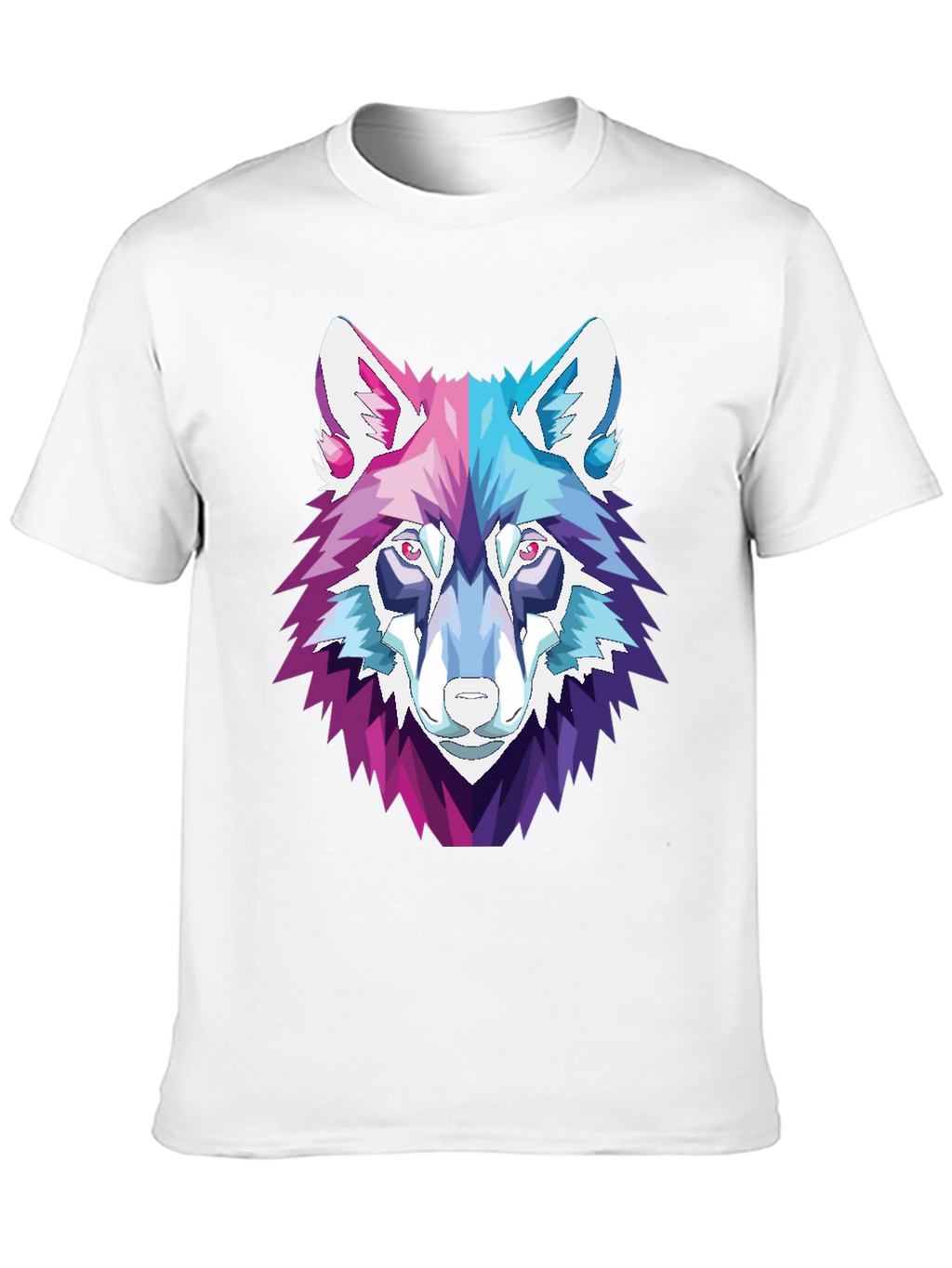 Geometric Wolf Head Graphic T-Shirt