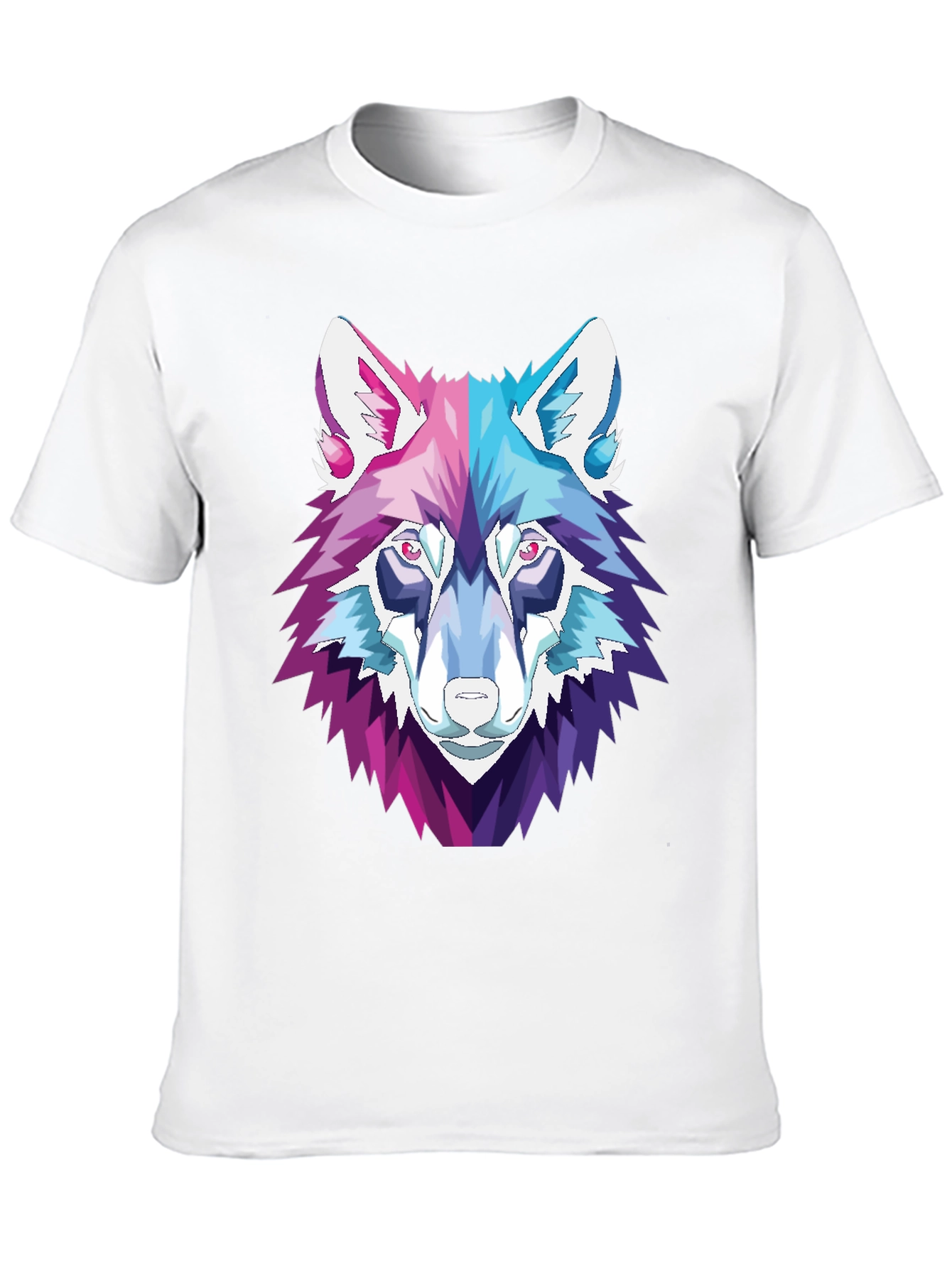 Geometric Wolf Head Graphic T-Shirt