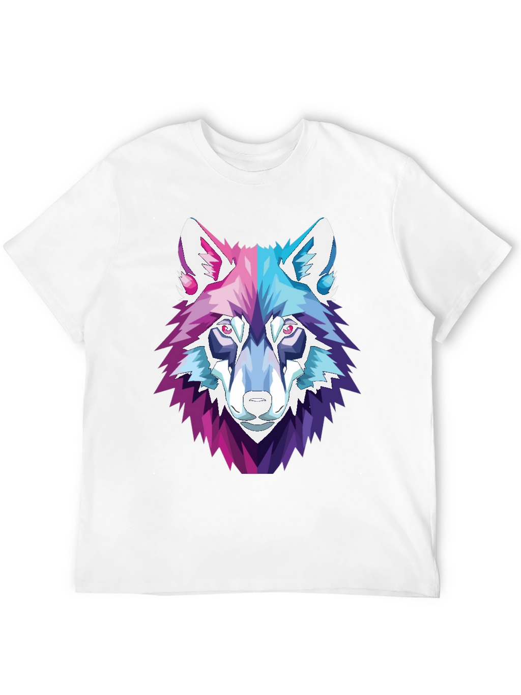 Geometric Wolf Head Graphic T-Shirt