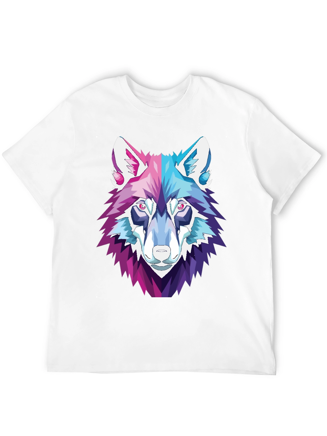 Geometric Wolf Head Graphic T-Shirt