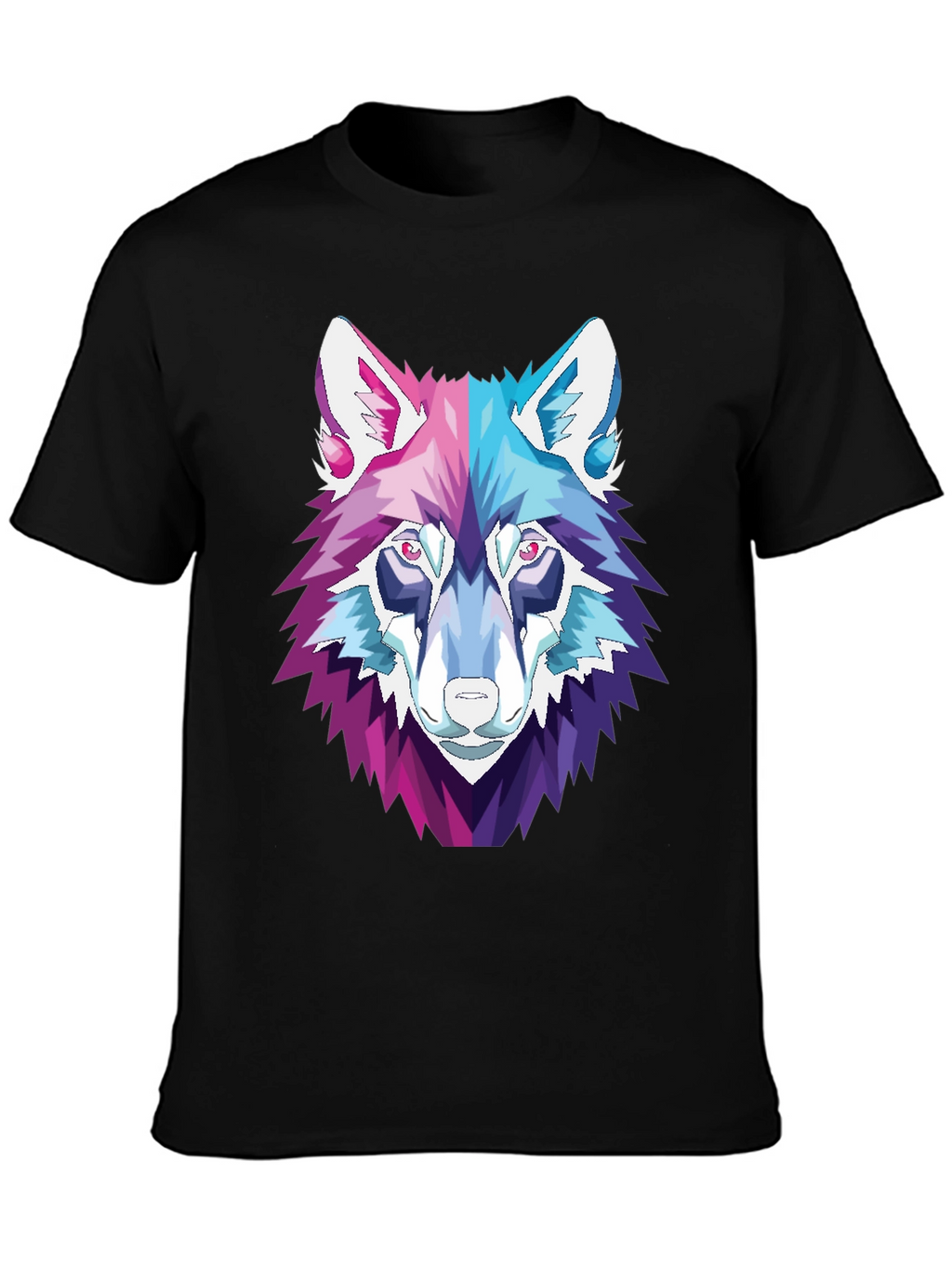 Geometric Wolf Head Graphic T-Shirt
