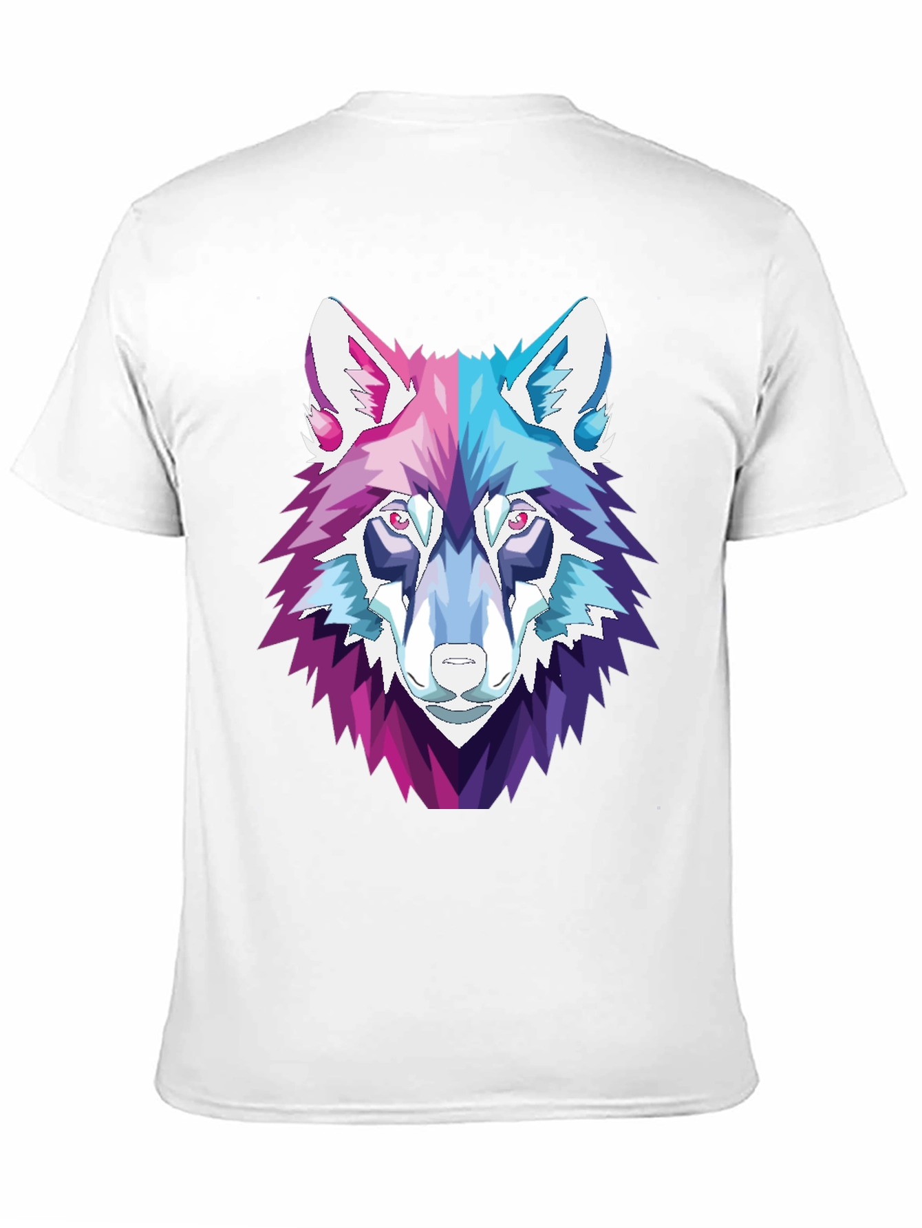 Geometric Wolf Head Graphic T-Shirt