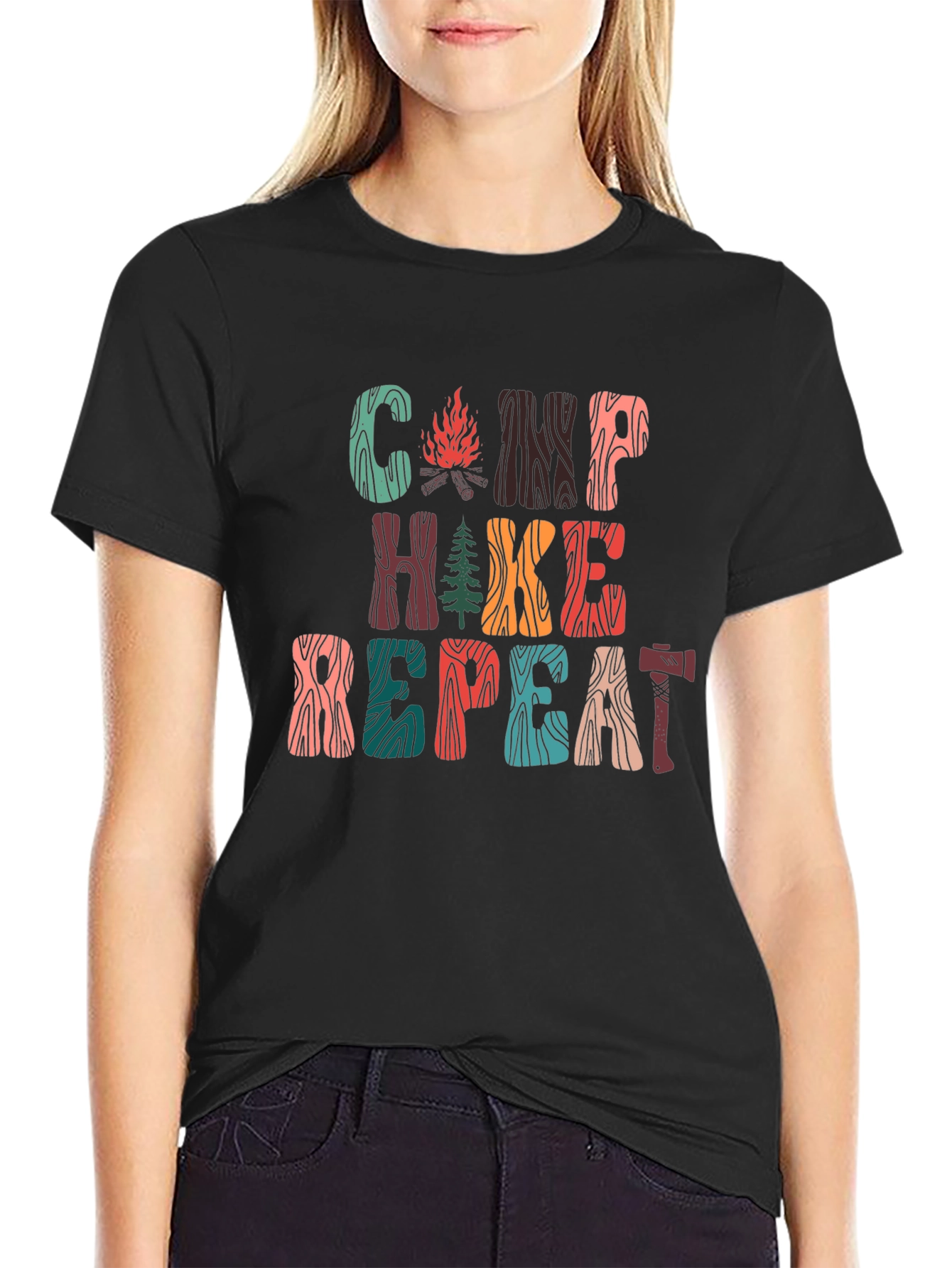 Camp Hike Repeat Graphic T-Shirt - Adventure Ready