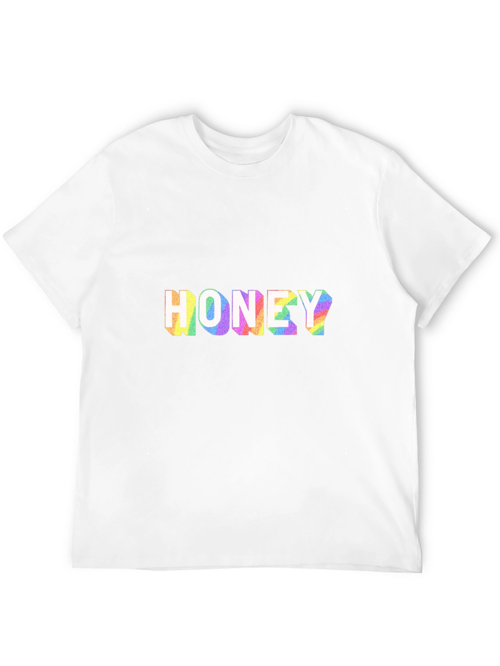 Honey Rainbow Print Black T-Shirt