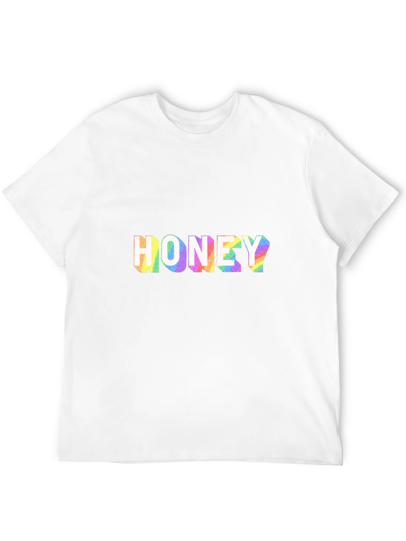 Honey Rainbow Print Black T-Shirt