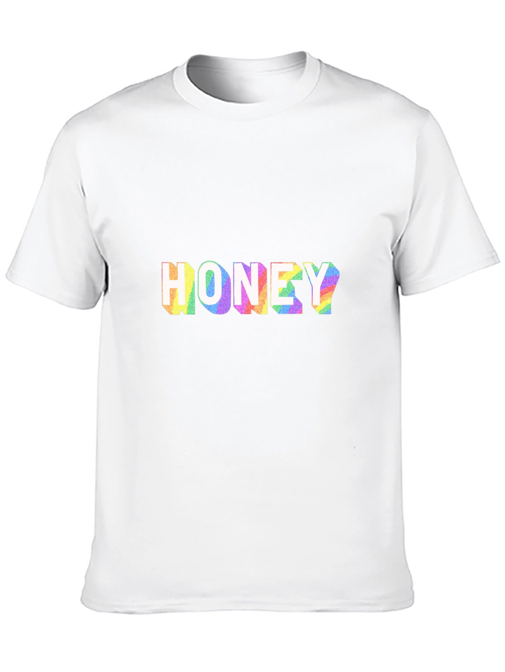 Honey Rainbow Print Black T-Shirt