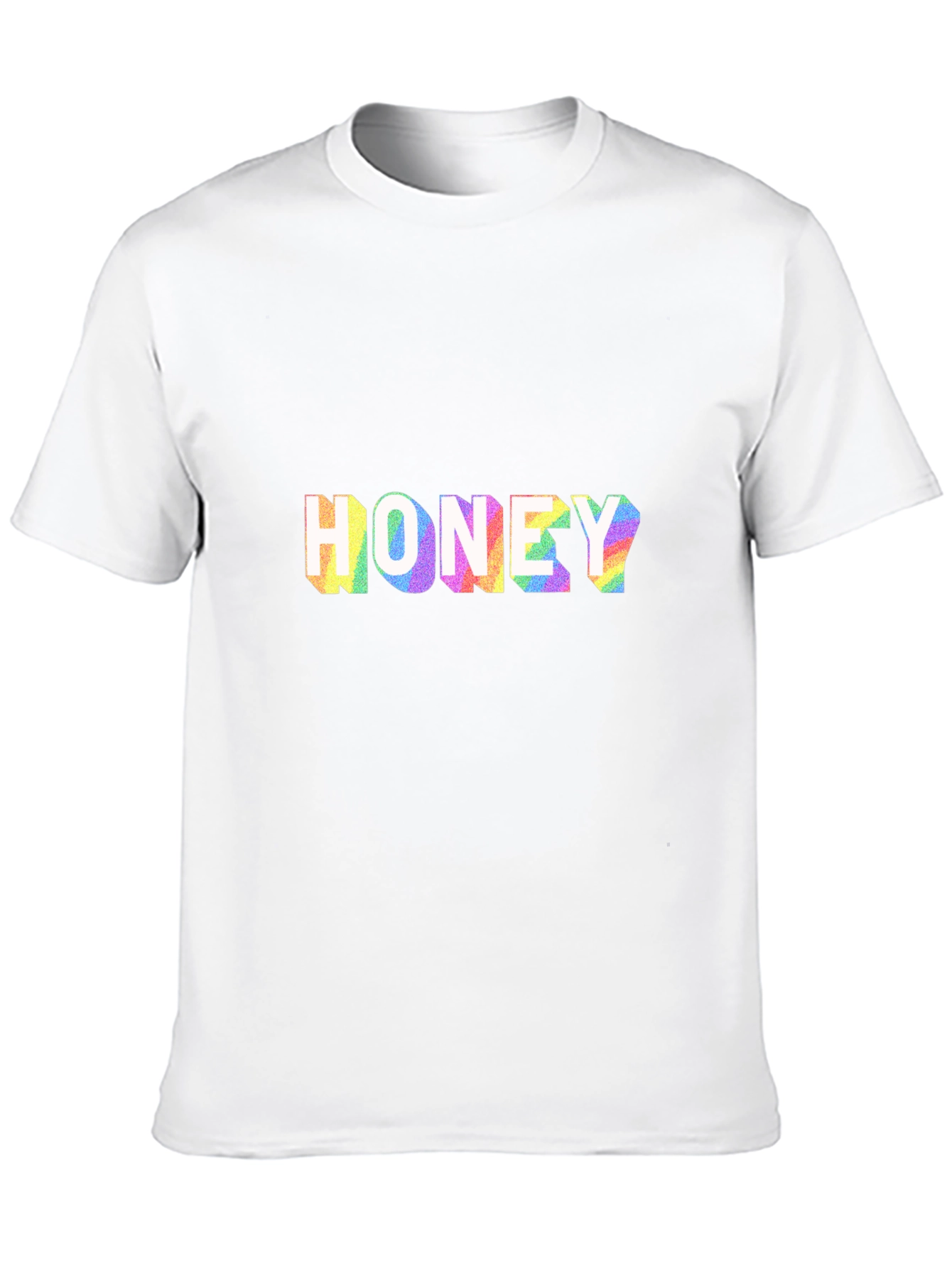 Honey Rainbow Print Black T-Shirt