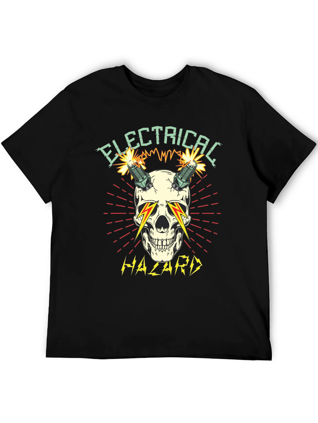Electrical Hazard Skull Graphic T-Shirt