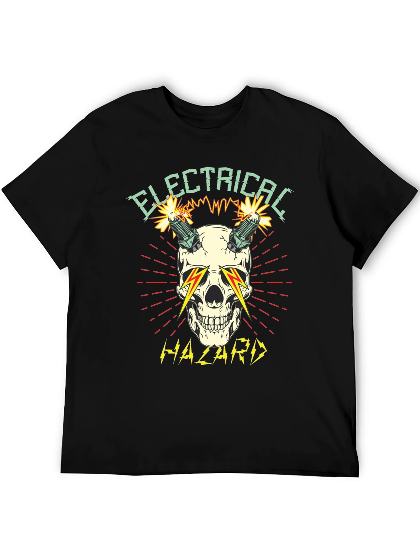 Electrical Hazard Skull Graphic T-Shirt