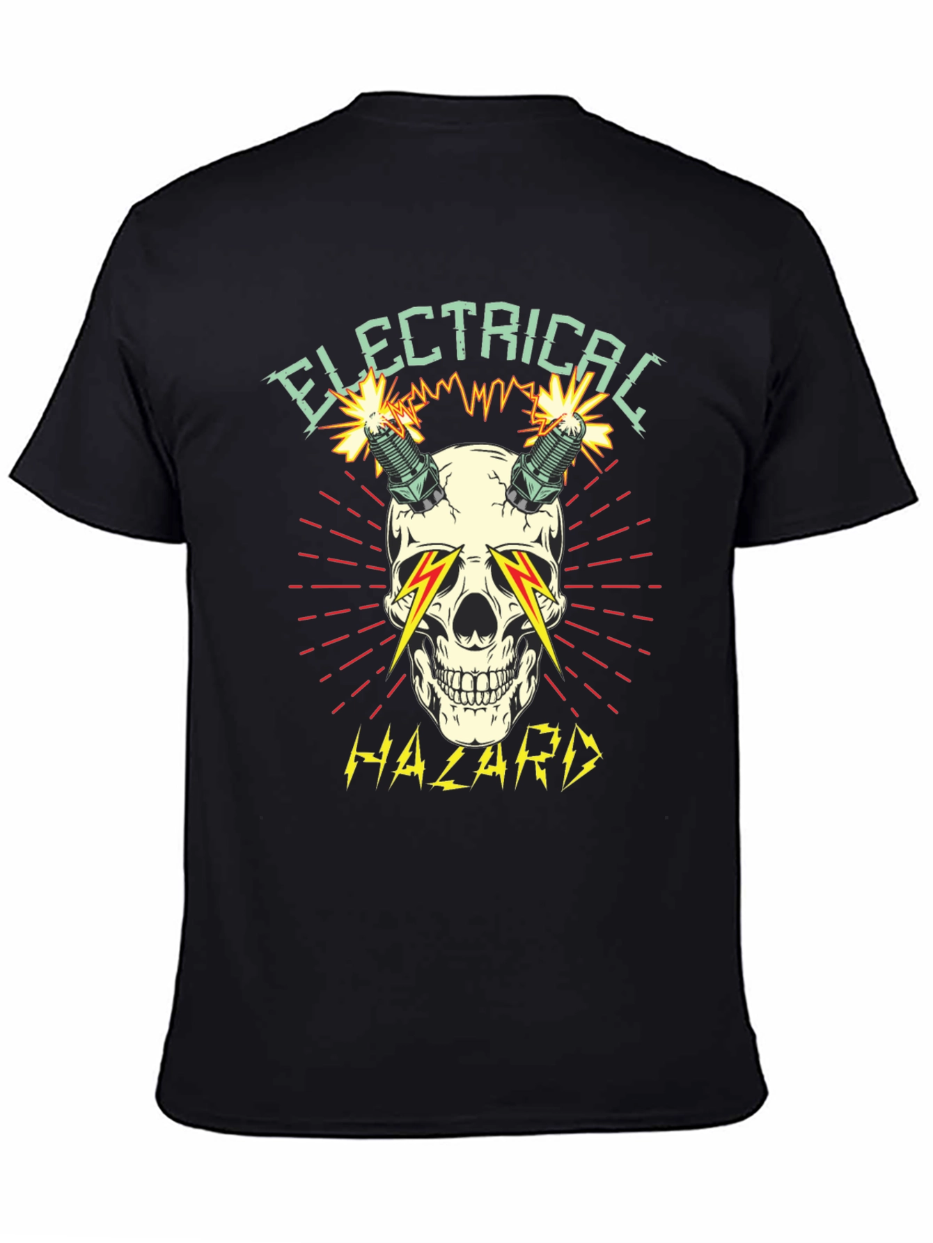 Electrical Hazard Skull Graphic T-Shirt