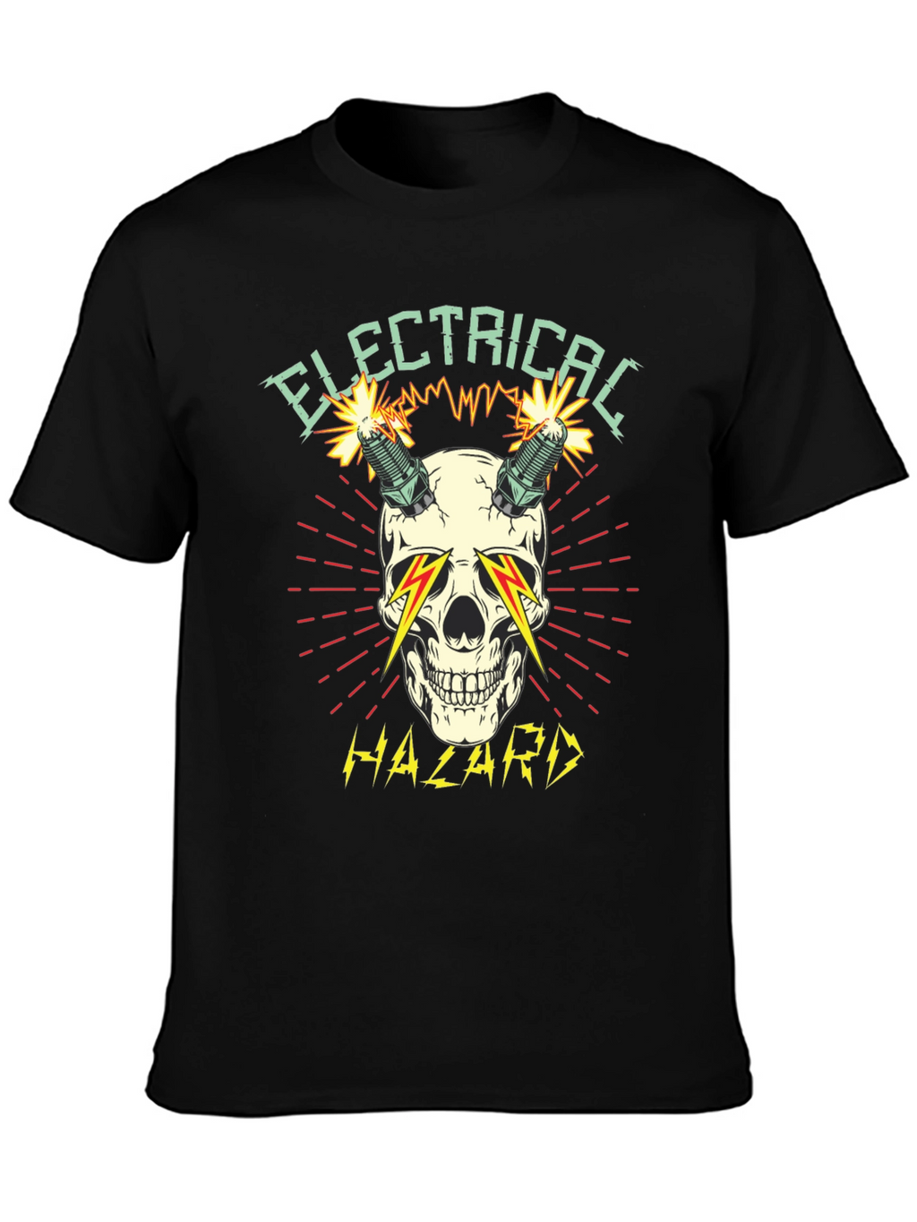 Electrical Hazard Skull Graphic T-Shirt
