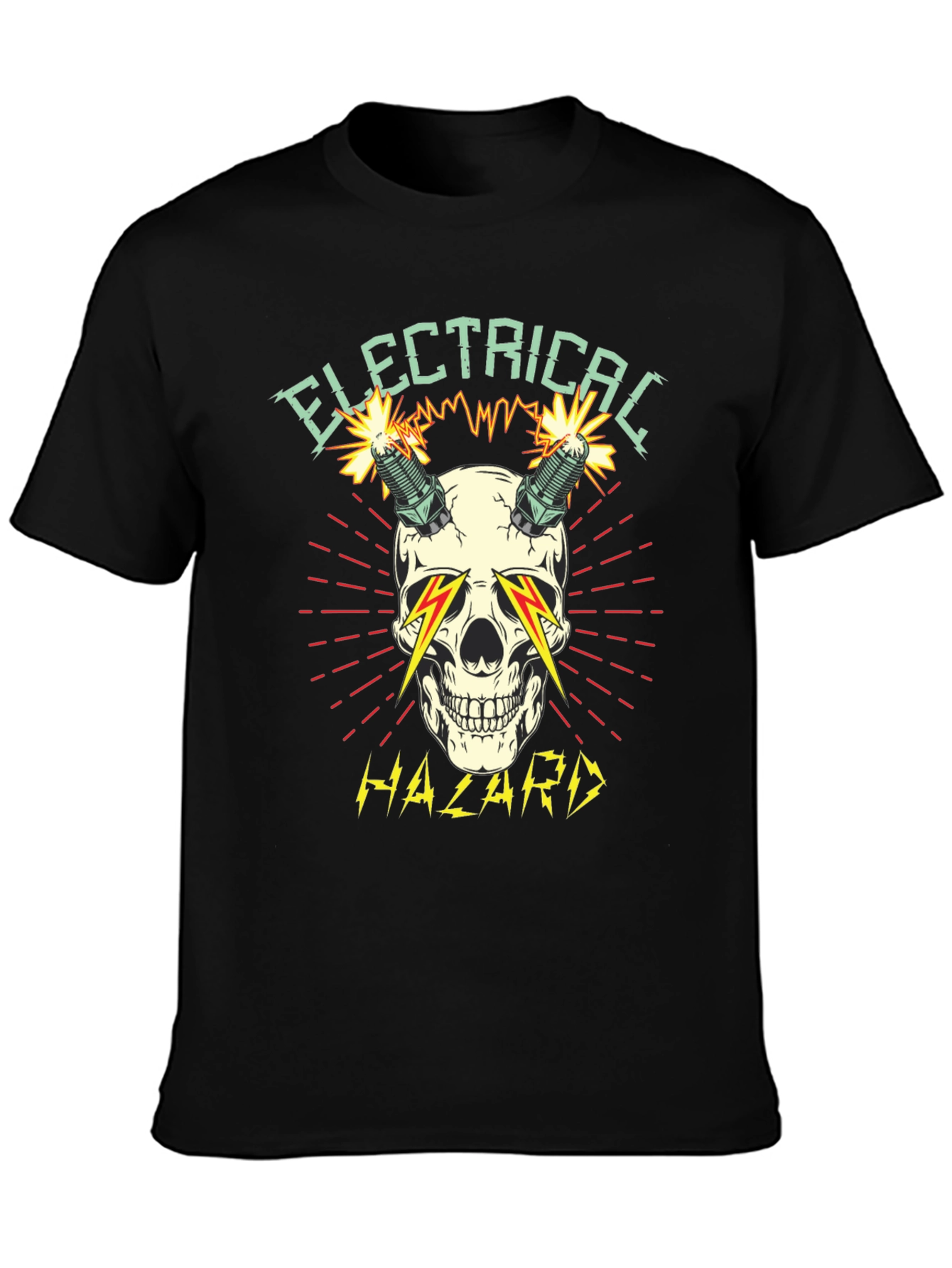 Electrical Hazard Skull Graphic T-Shirt