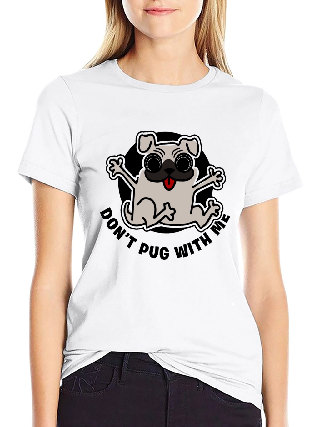 Dont Pug With Me Black T-Shirt