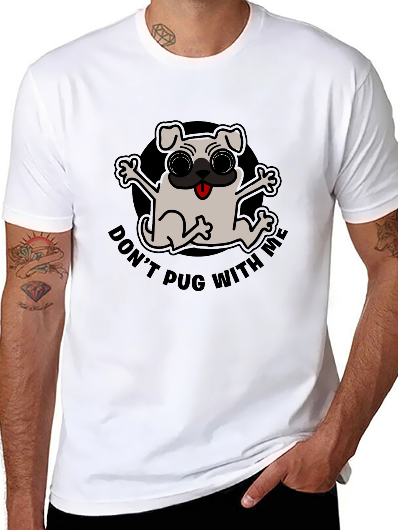 Dont Pug With Me Black T-Shirt