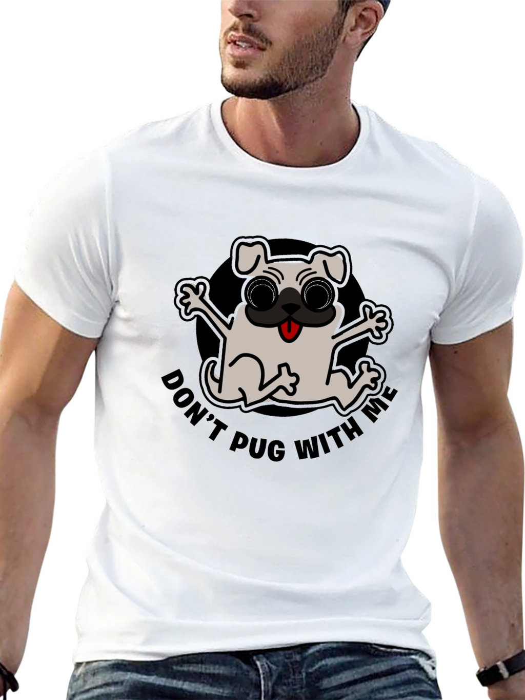 Dont Pug With Me Black T-Shirt