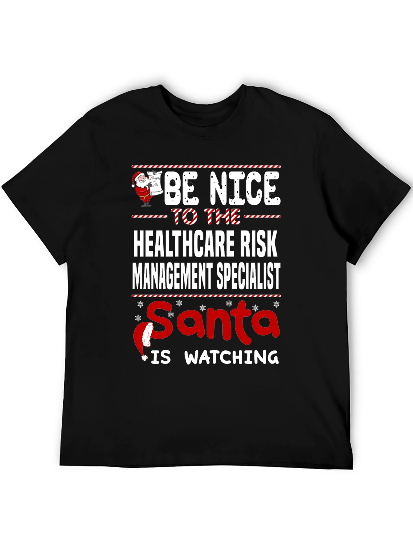 Healthcare Risk Management Specialist Santa Watching T-Shirt