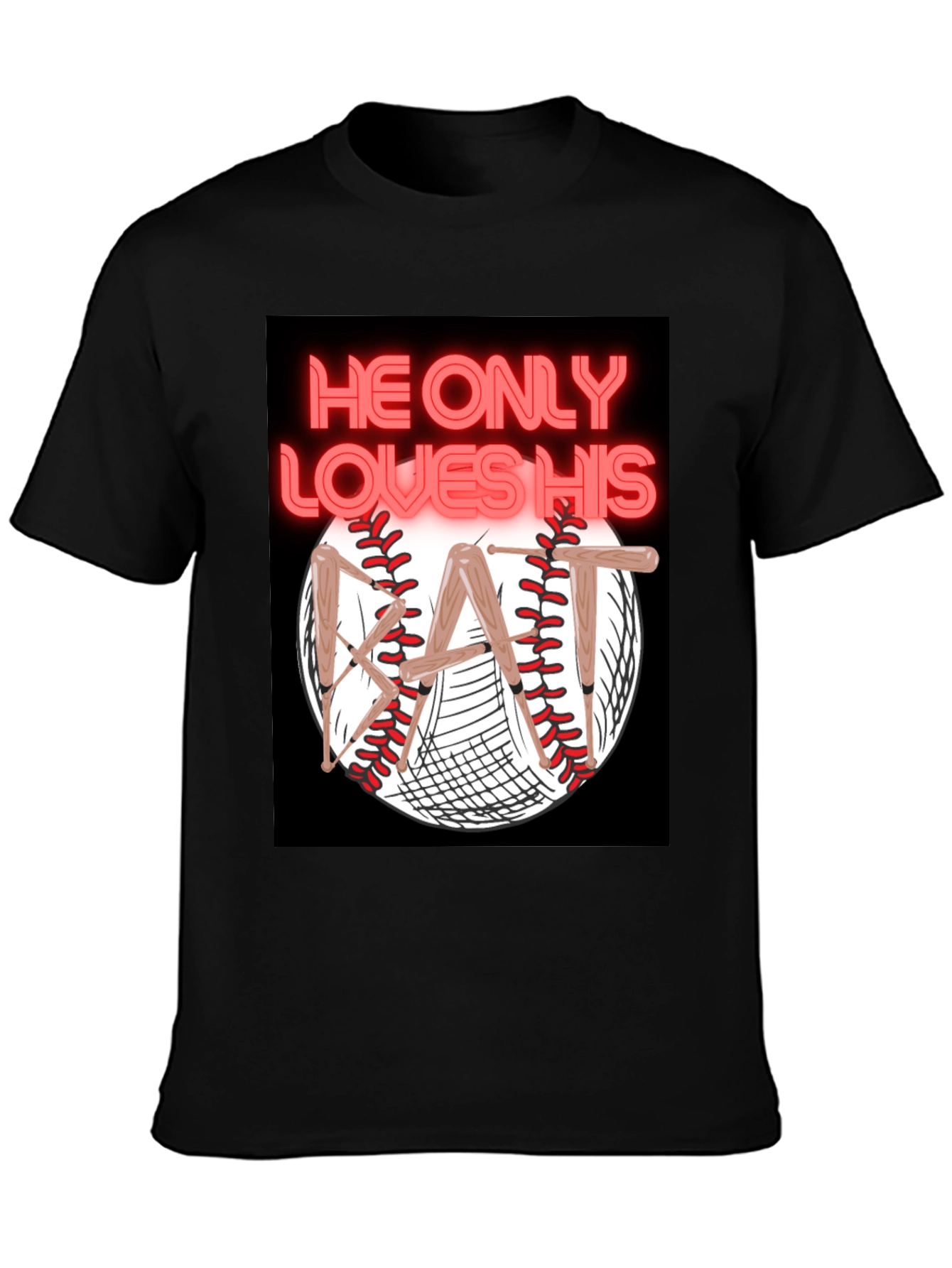 He Only Loves His Bat T-Shirt Baseball Graphic Tee